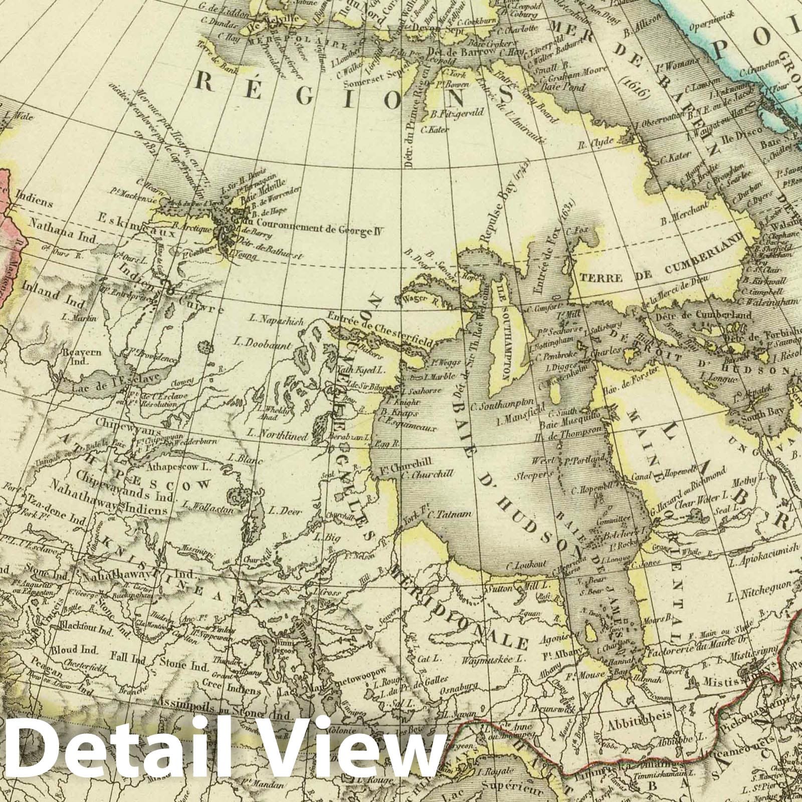 Northern North America - Canada, Russian America, and Arctic Regions, 1825 Map Print
