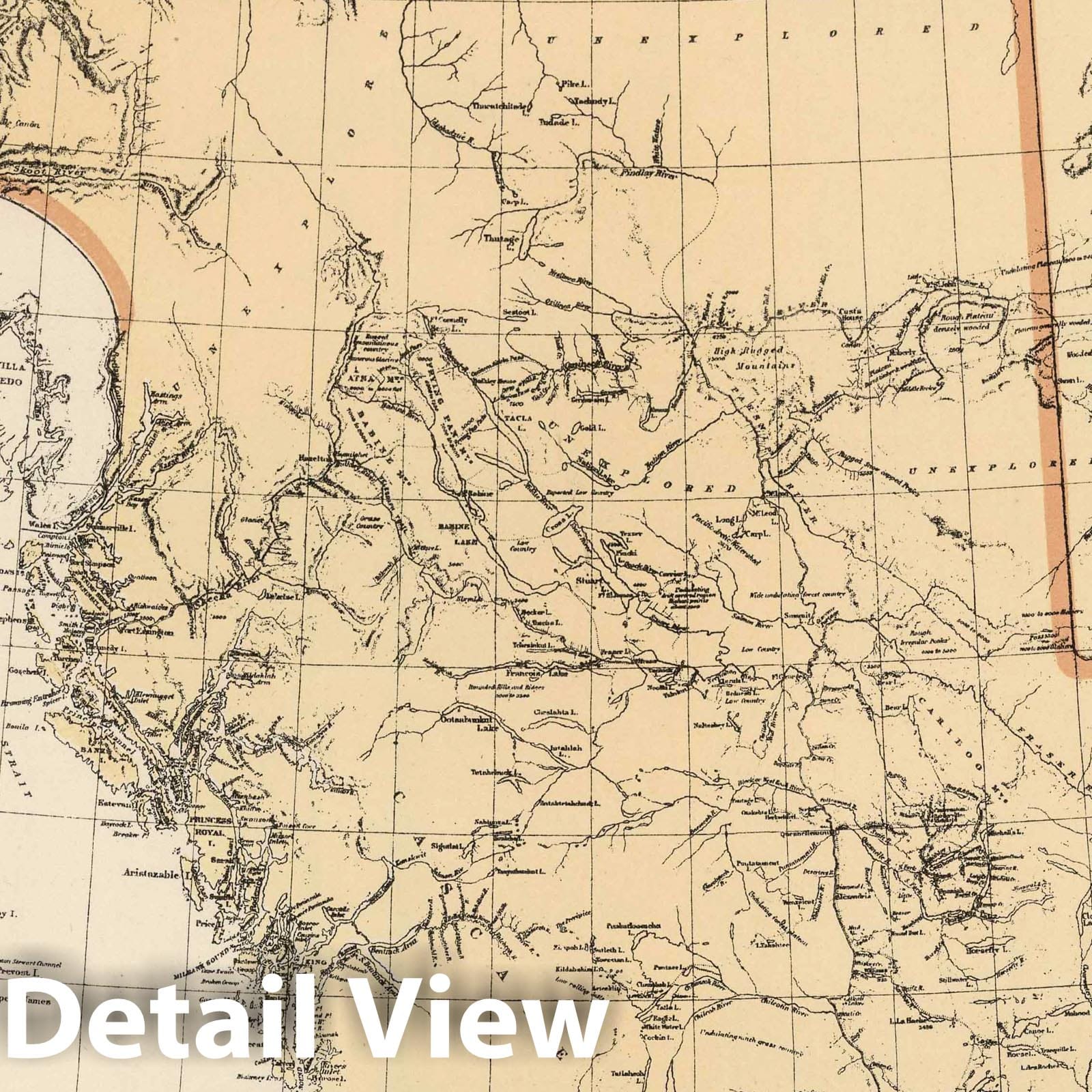 British Columbia, Alaska, and United States Boundary, 1884 - Historical Map Print