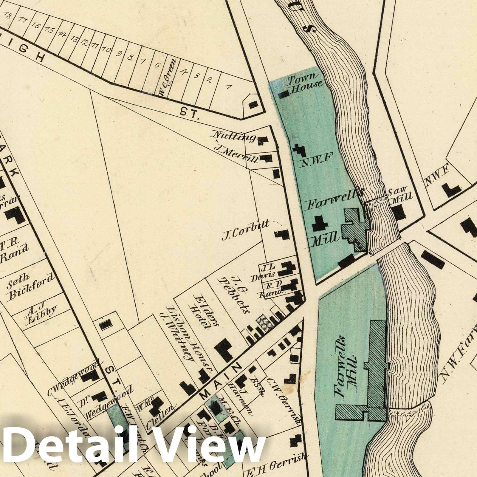 Lisbon Village, Androscoggin County, Maine - Property Map, 1873