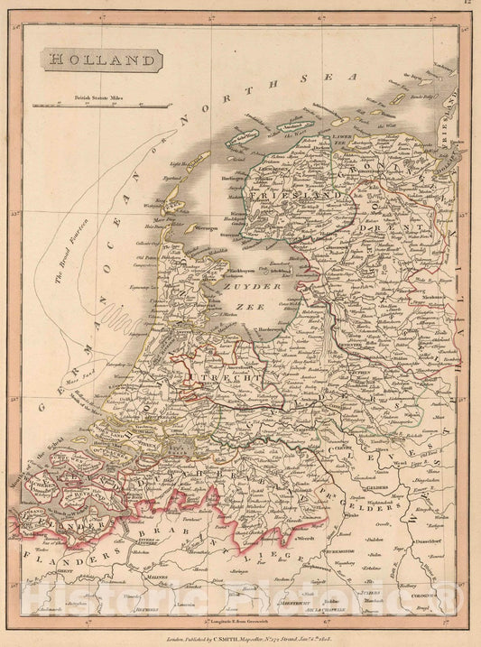 Historic Map : 1808 Holland. - Vintage Wall Art