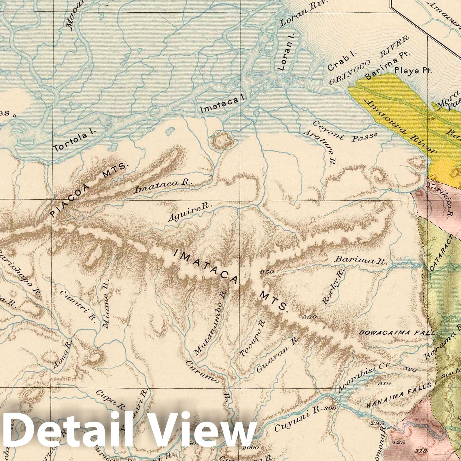 Orinoco-Essequibo Region, Venezuela and Guyana - Geologic Map, 1897
