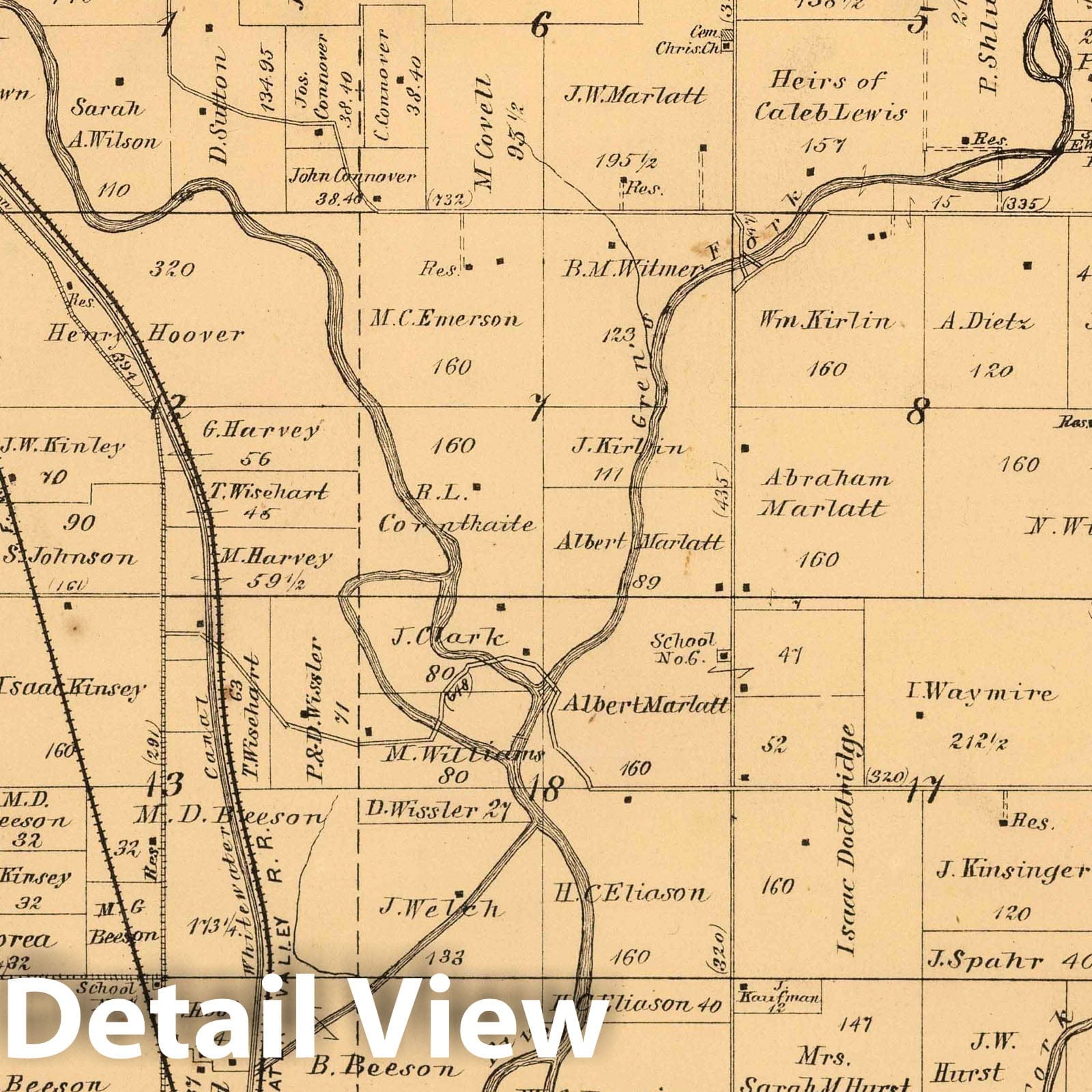 Washington Township, Wayne County, Indiana - Property Map, 1874