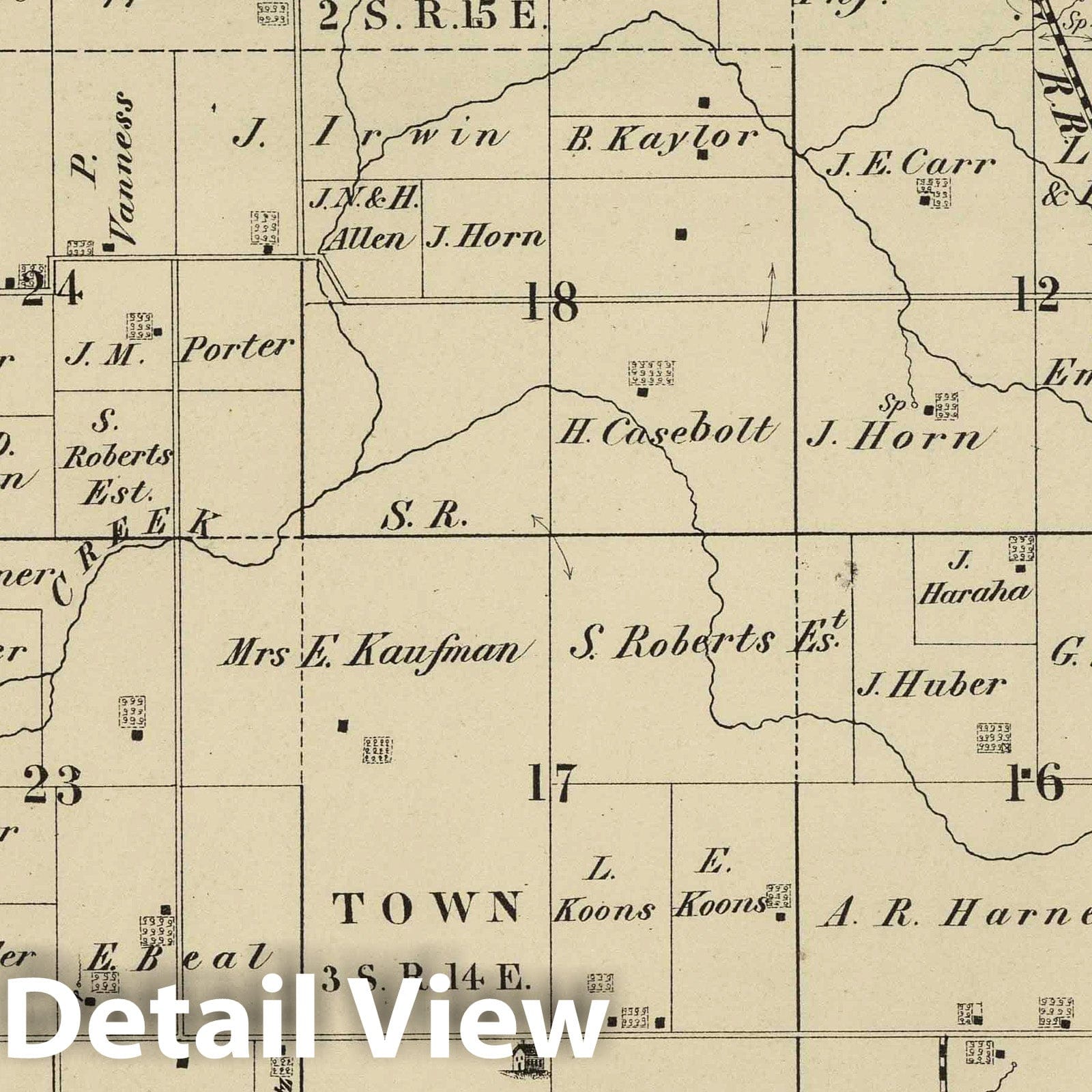 Historic Map : 1875 Harrison Township, Logan County, Ohio. - Vintage Wall Art