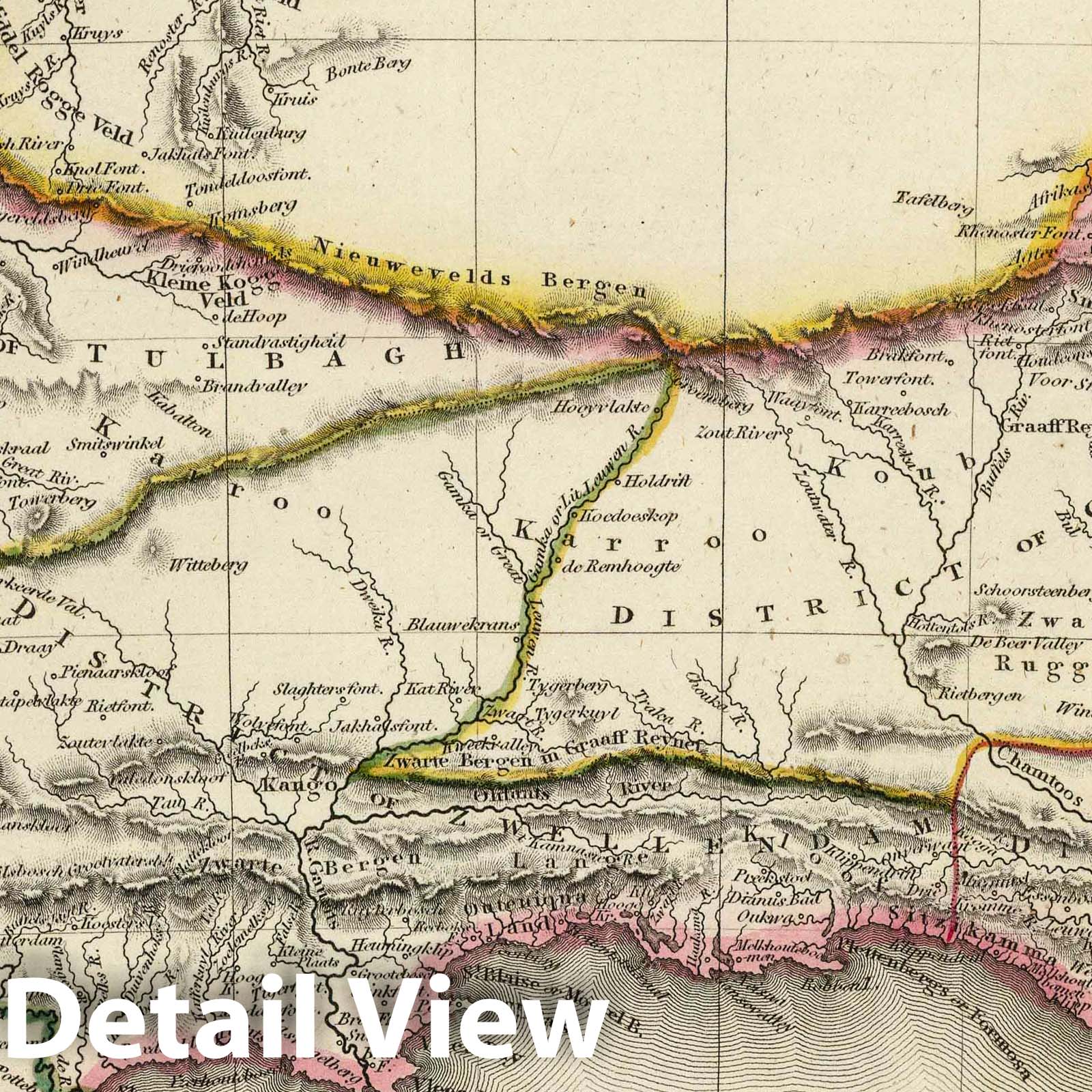 Cape of Good Hope - River Map, 1817 - Arrowsmith Atlas Print
