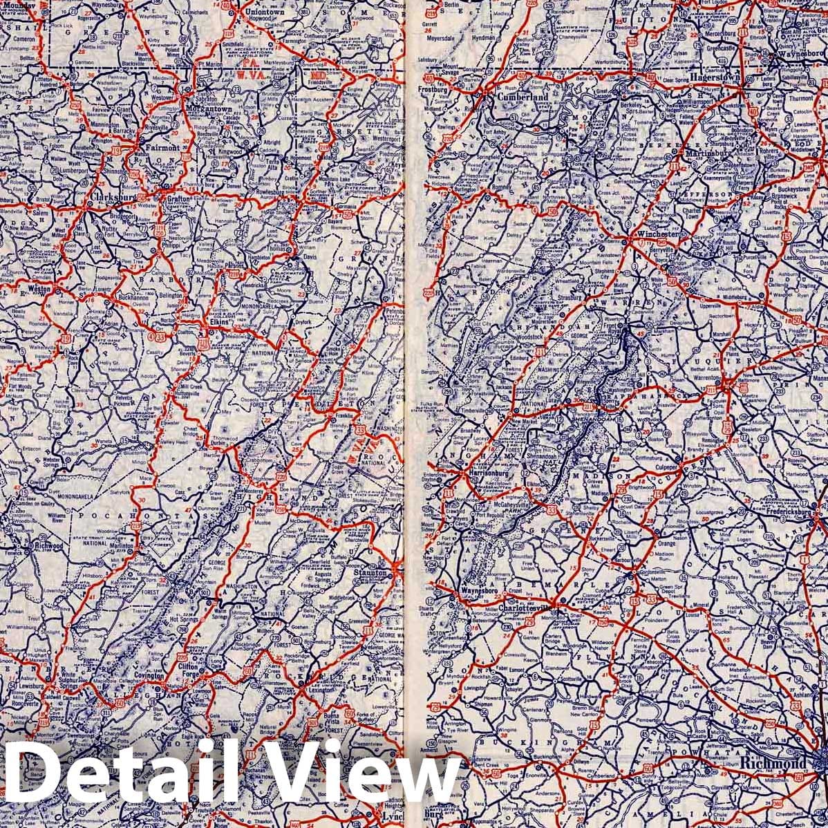 Delaware, Maryland, Virginia, and West Virginia - Road Map, 1939