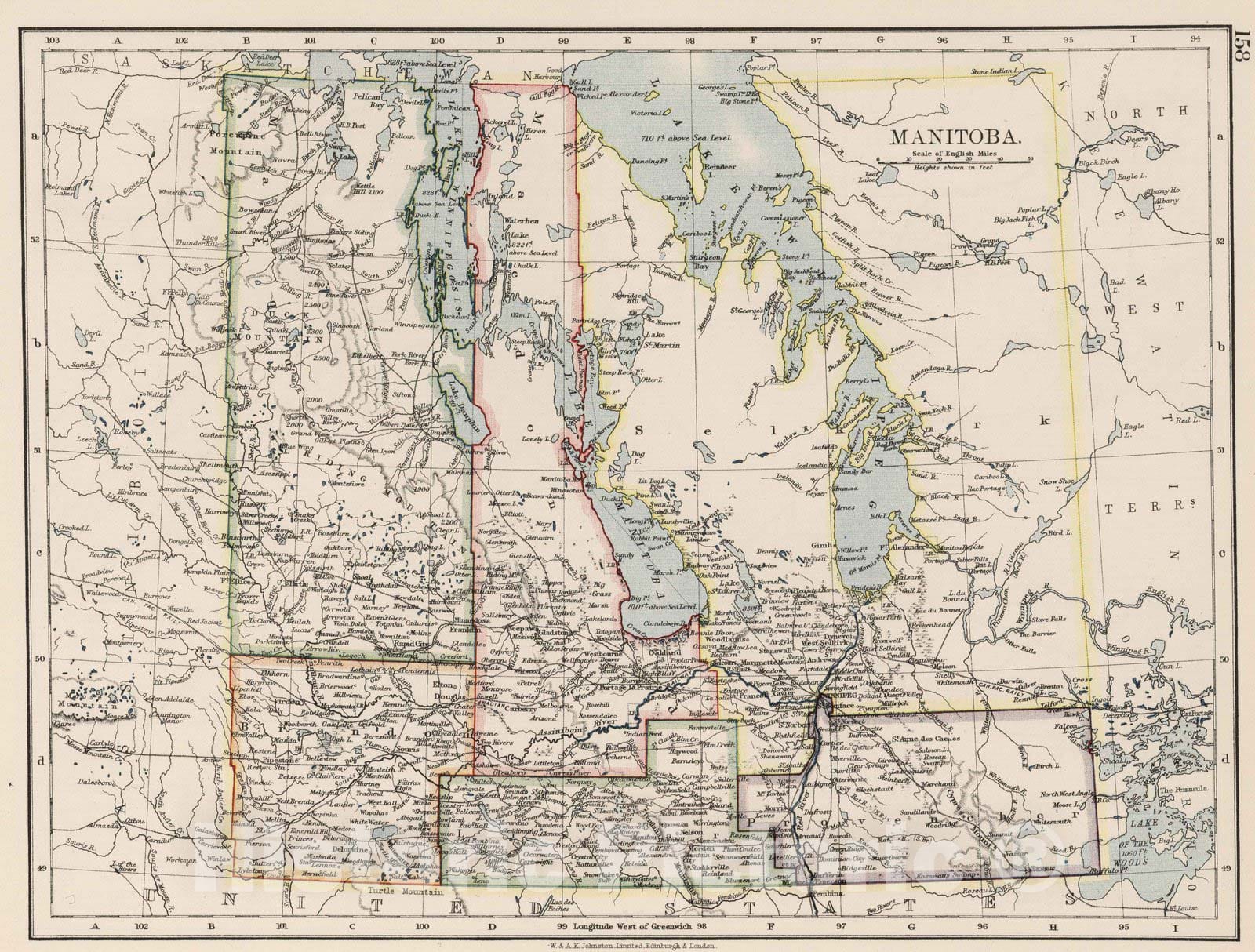 Historic Map : 1906 Manitoba. - Vintage Wall Art
