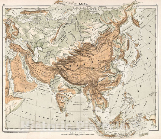Historic Map : 1896 Asien v2 - Vintage Wall Art