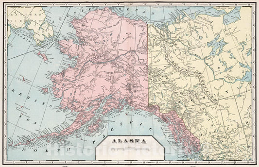 Historic Map : 1901 Alaska - Vintage Wall Art
