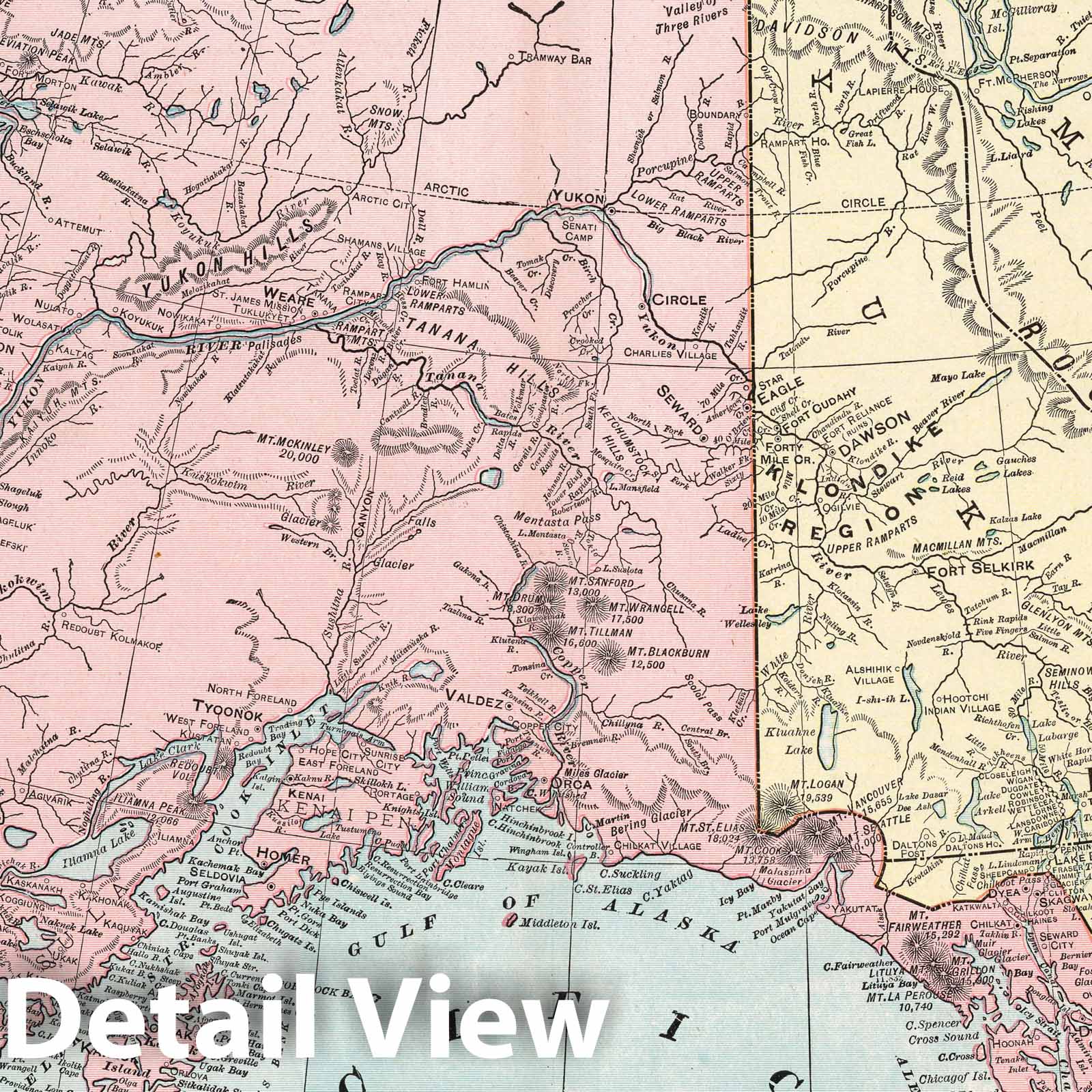 Alaska - River Map, 1901 - Historical Map Print
