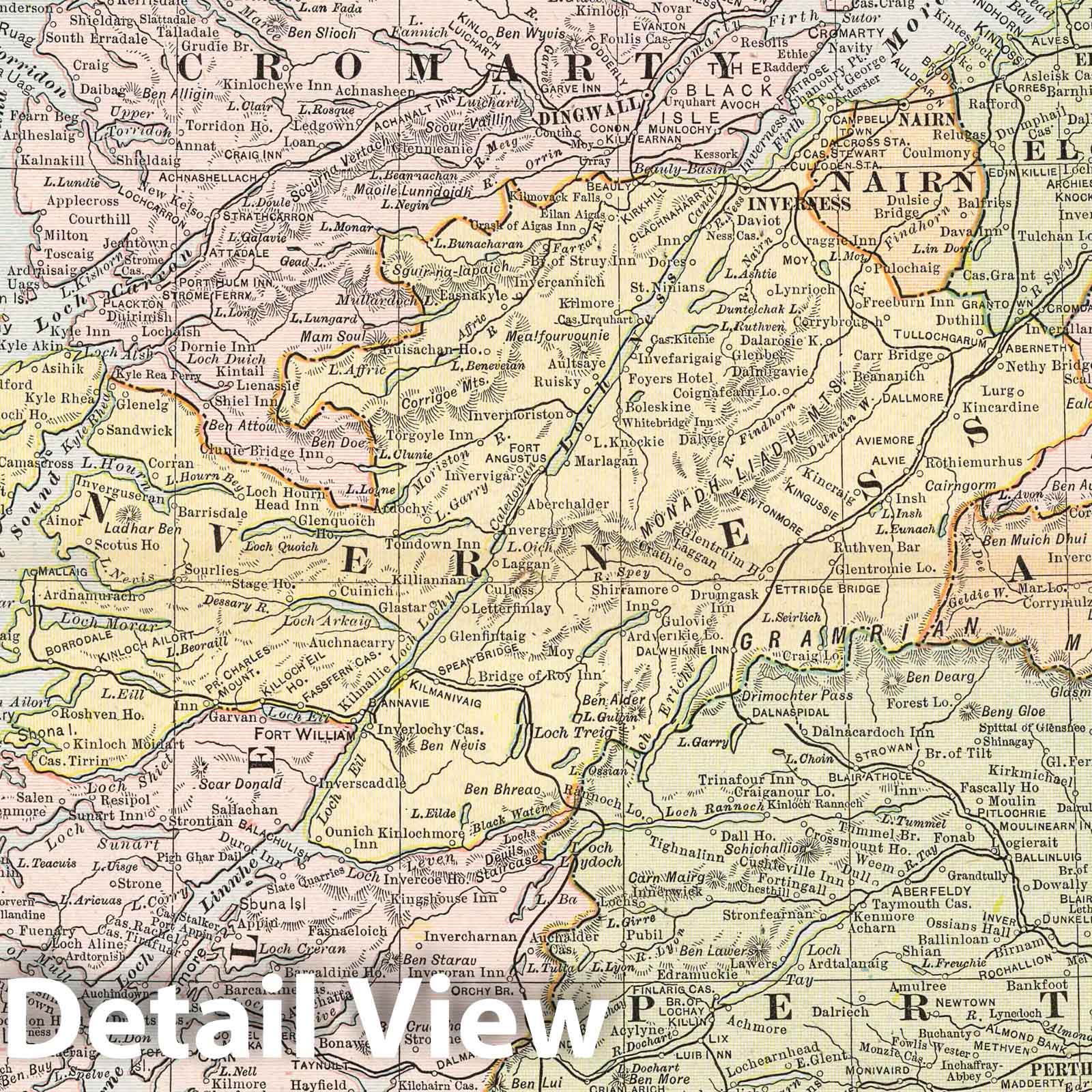 Scotland with Fair Isle and Shetland Islands - Railroad Map, 1901