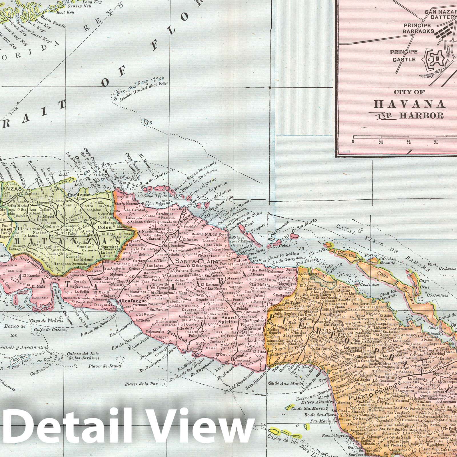 Cuba - Railroad Map, 1901 - Historical Map Print