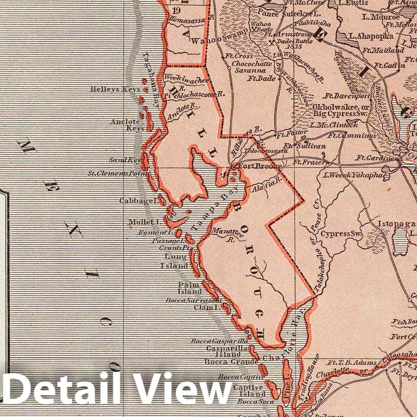 Florida, 1845 - Historical Map Print from Morse's North American Atlas