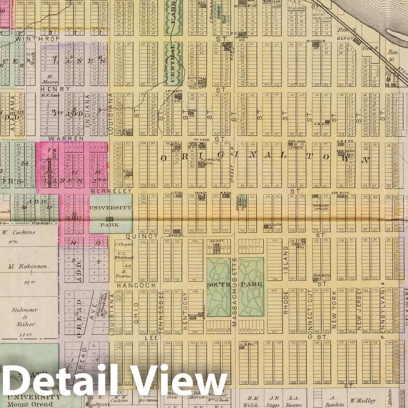Lawrence, Kansas - Military Map, 1887 - Historical Map Print