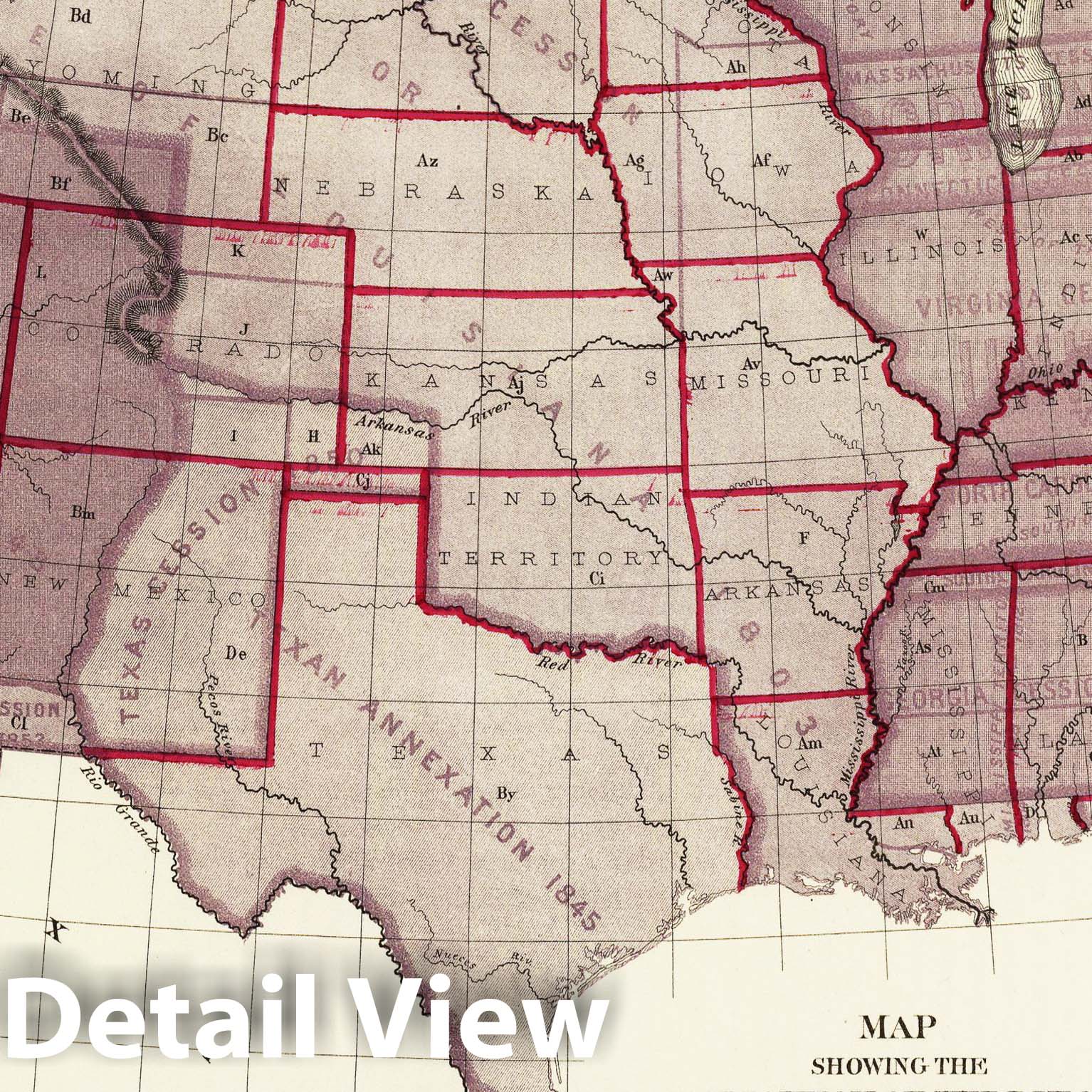 United States Territorial Acquisition and Distribution, 1874 - Historical Map Print