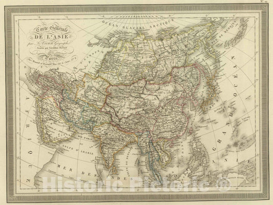 Historic Map : 1825 Carte generale de l'Asie. - Vintage Wall Art