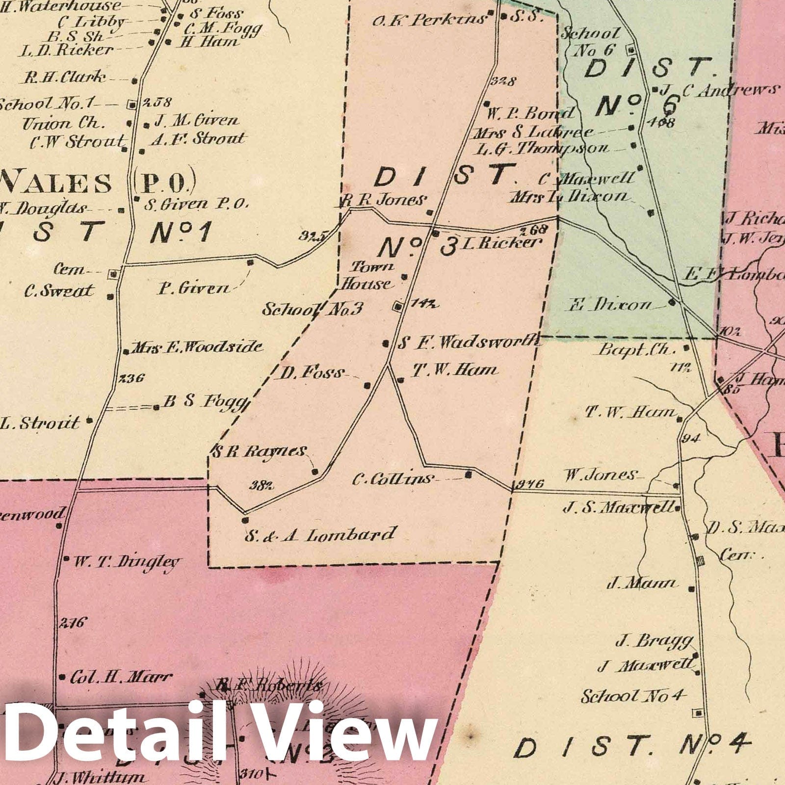 Wales, Androscoggin County, Maine - Property Map, 1873