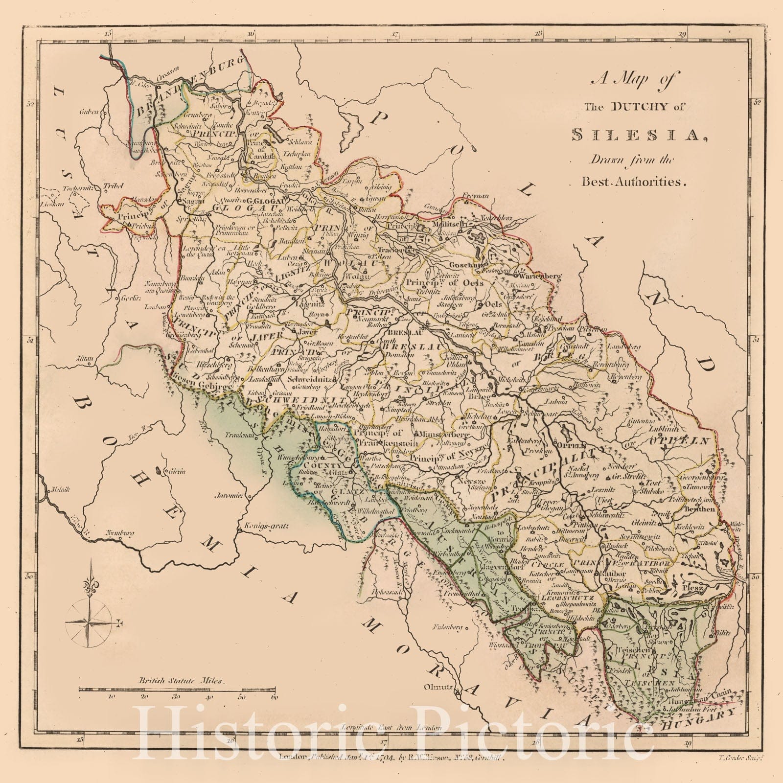 Historic Map : 1794 Silesia (Southern Poland). - Vintage Wall Art