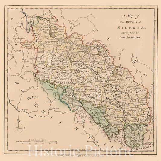 Historic Map : 1794 Silesia (Southern Poland). - Vintage Wall Art