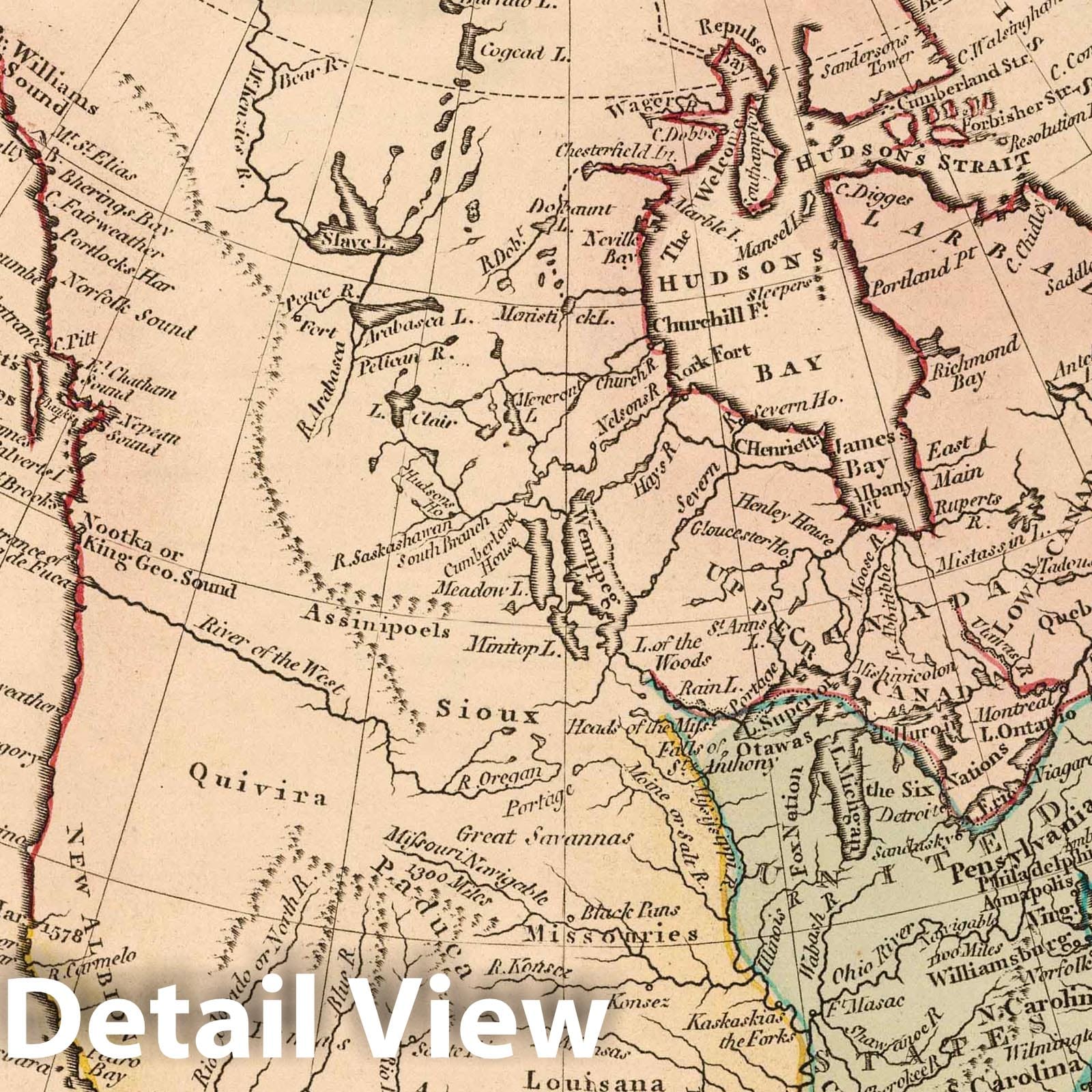 North America, 1794 - Historical Map Print from Wilkinson's General Atlas