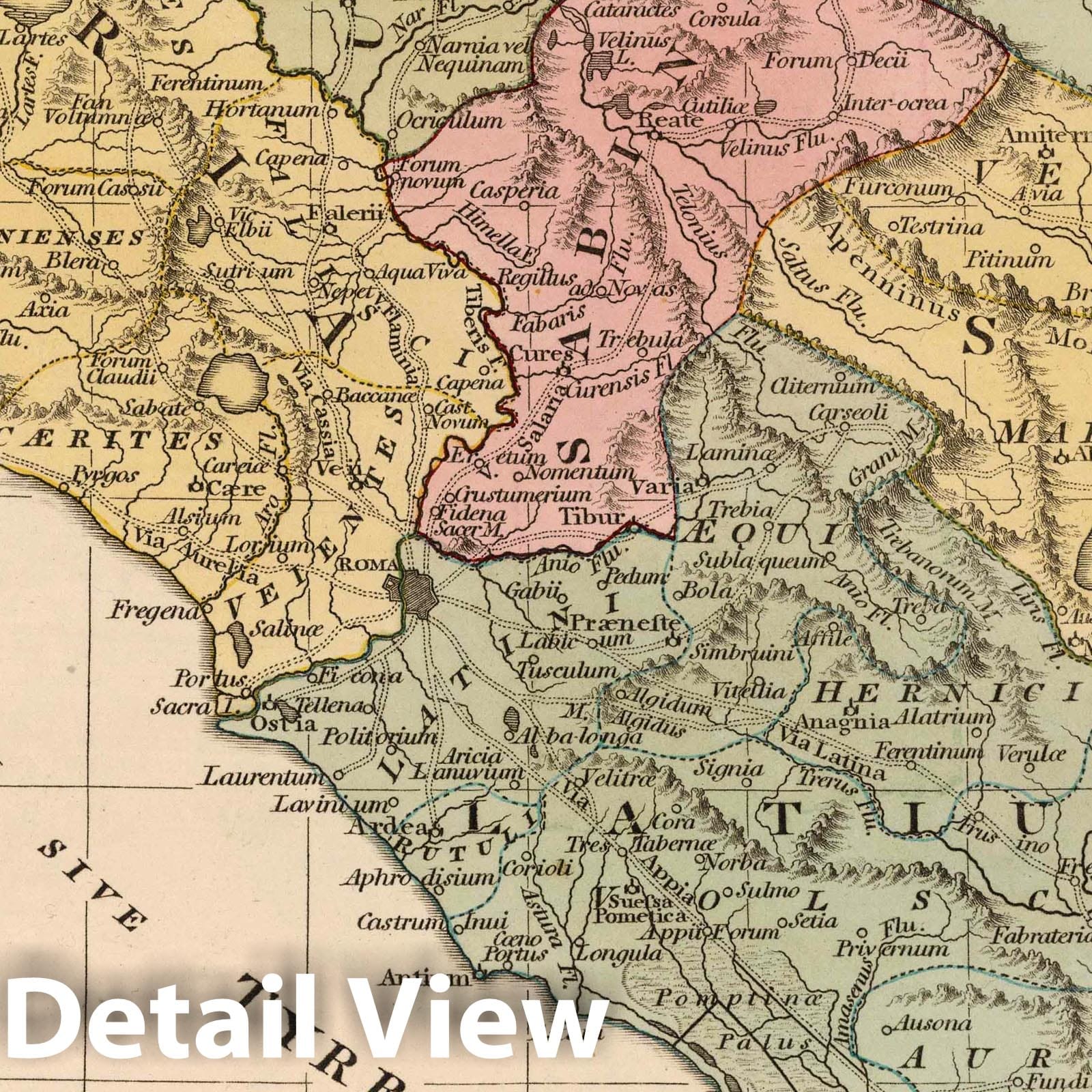 Roman Empire, 1801 - Historical Map Print from Wilkinson's Atlas Classica