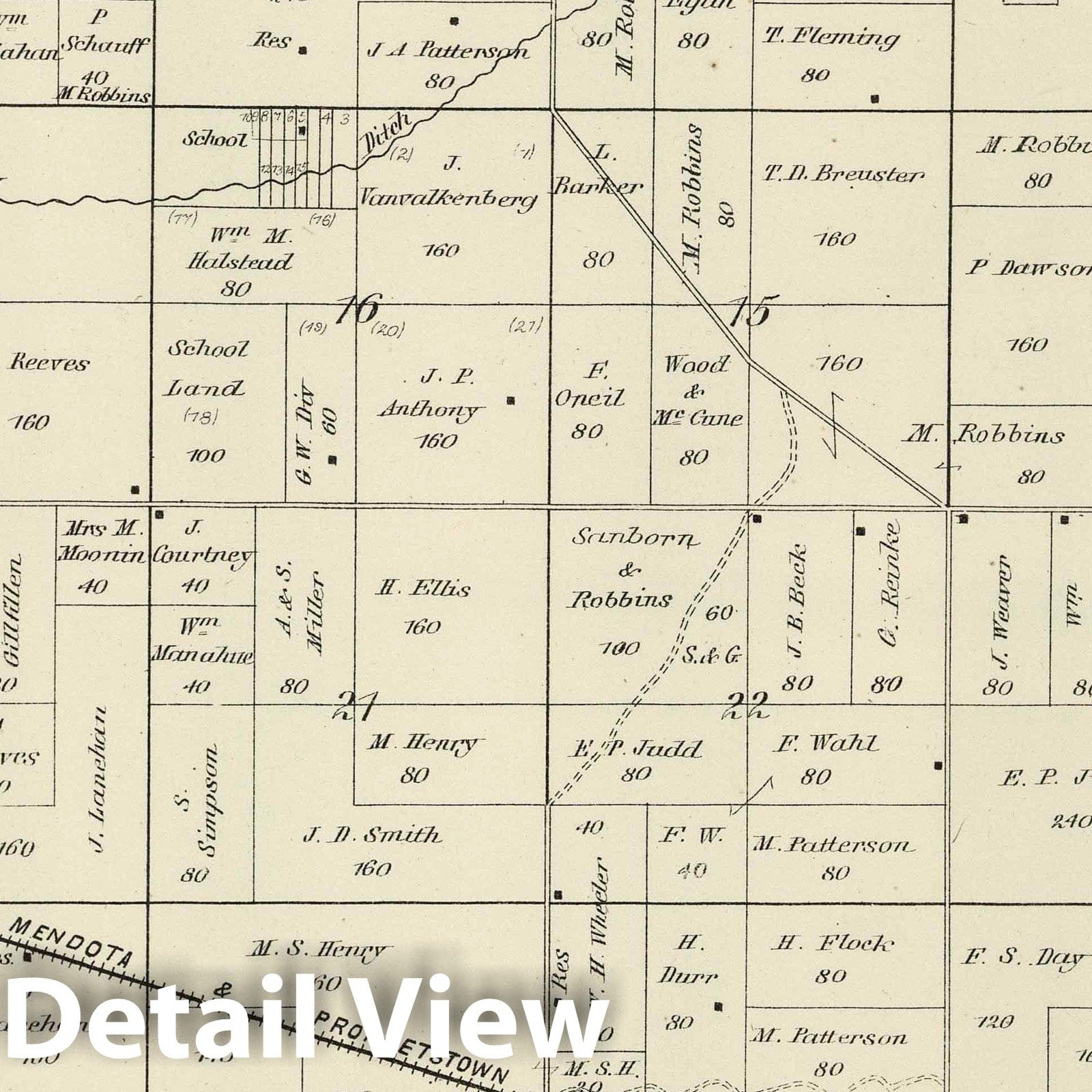 Hahnaman Township, Whiteside County, Illinois 1872 Historical Map Print