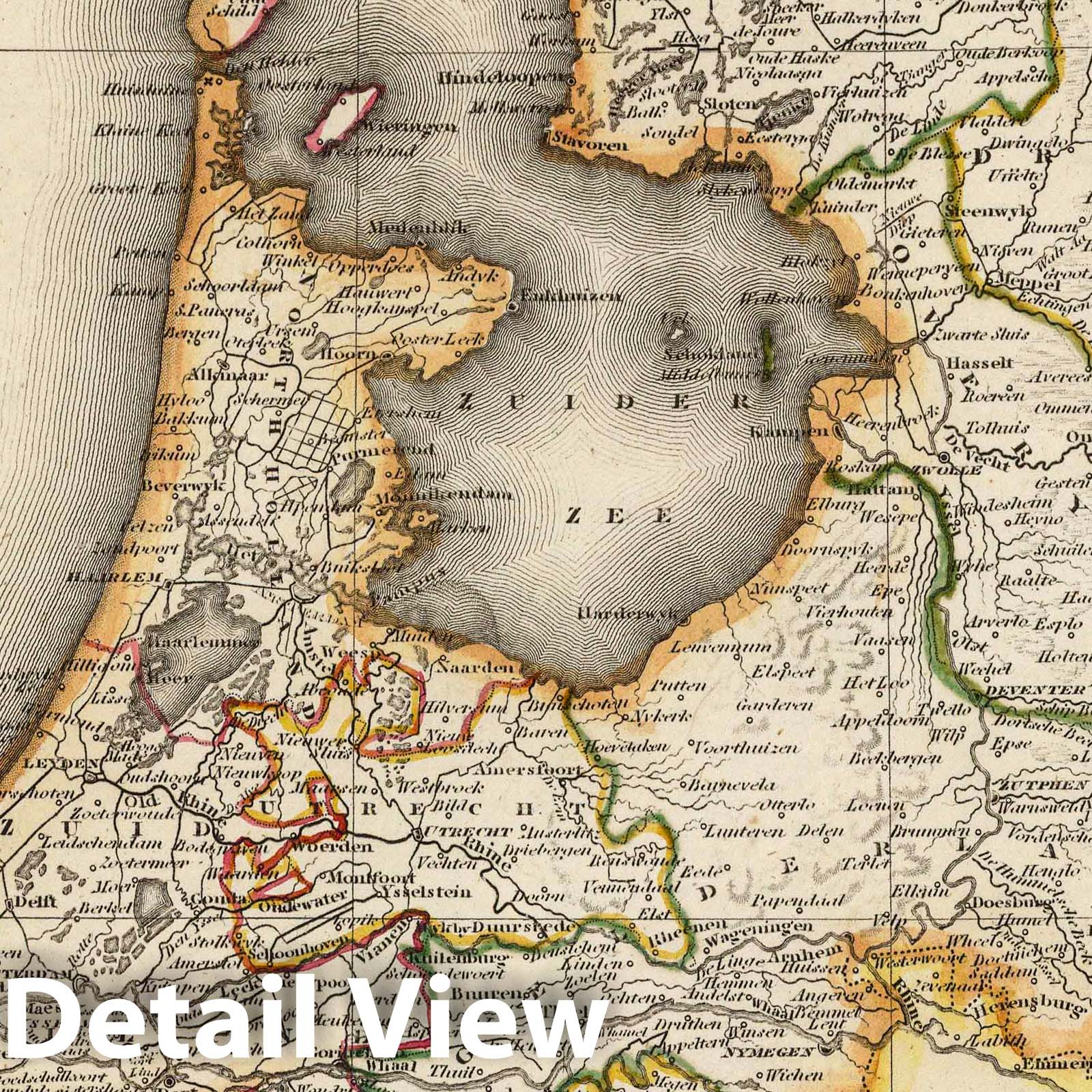Netherlands - River Map, 1817 - Arrowsmith Copperplate Engraving
