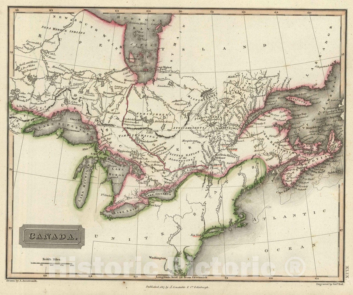 Historic Map : 1817 Canada - Vintage Wall Art