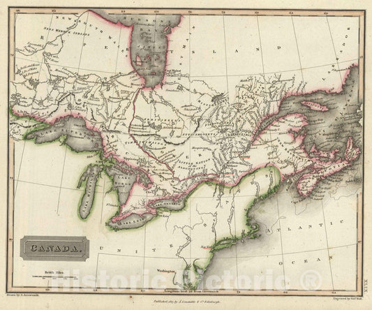 Historic Map : 1817 Canada - Vintage Wall Art