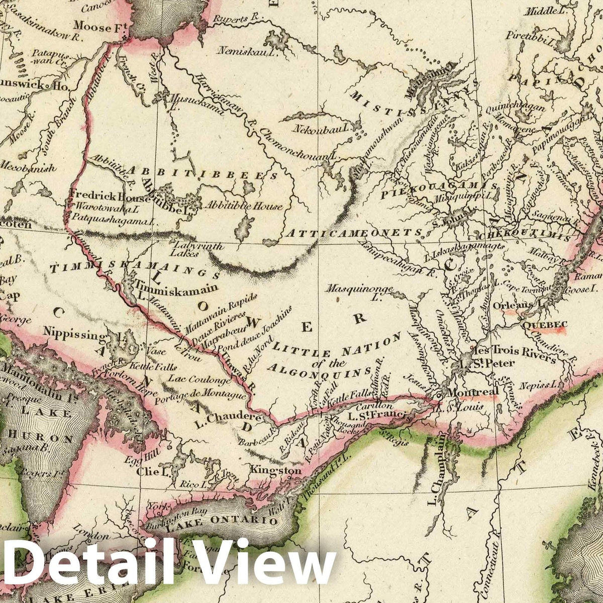 Canada - River Map, 1817 - Arrowsmith Atlas Print