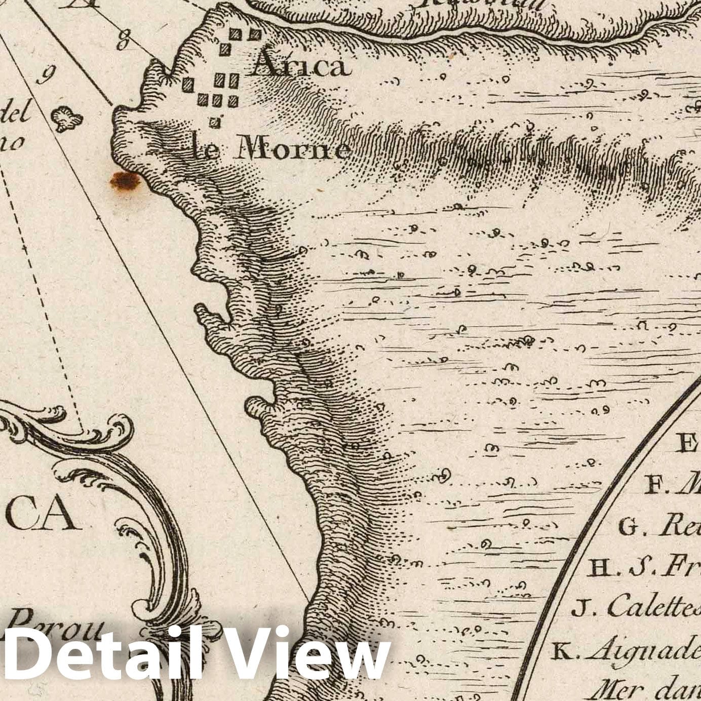Arica Bay and Environs, Peru - Nautical Chart, 1764