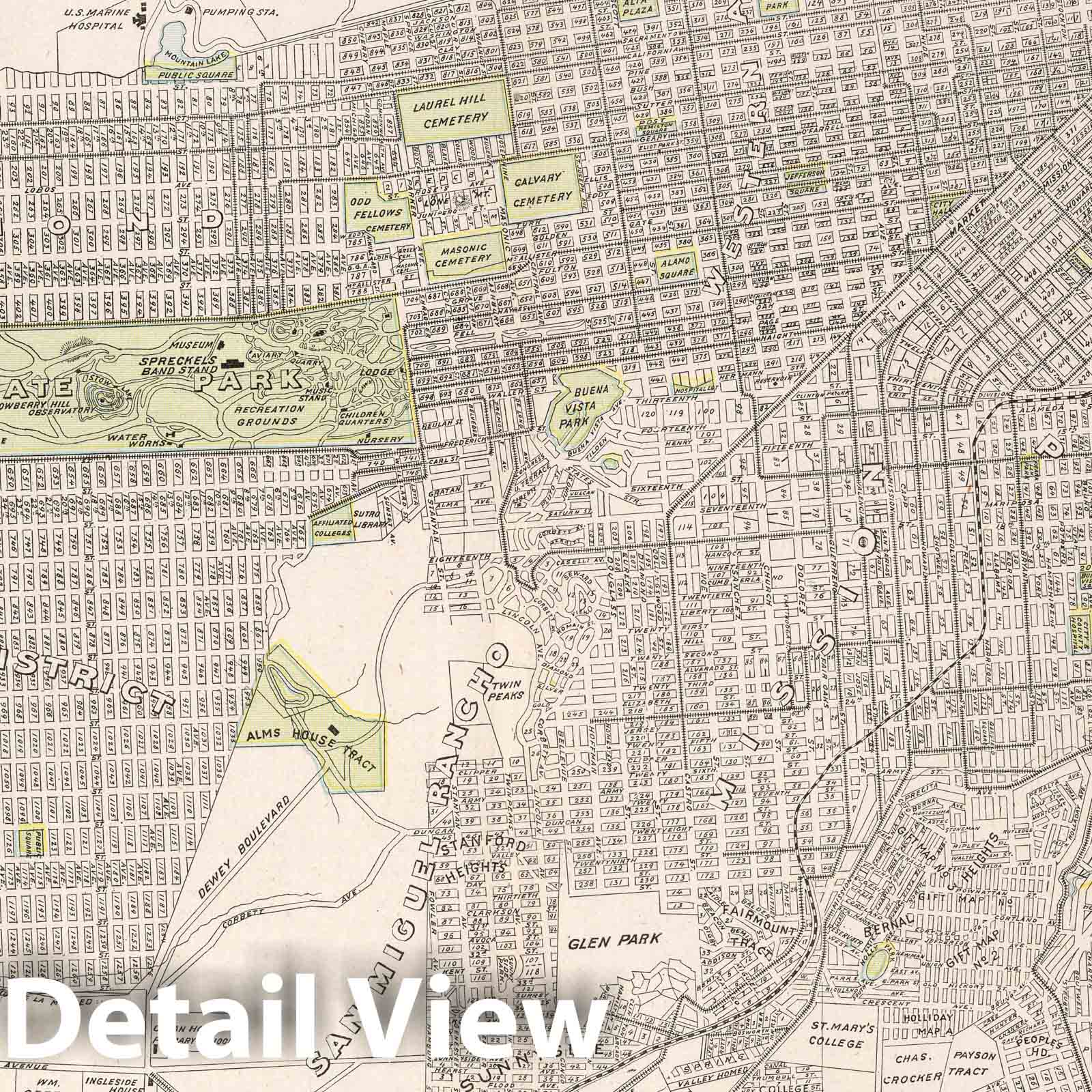 Historic Map : San Francisco (Calif), 1901 San Francisco , Vintage Wall Art