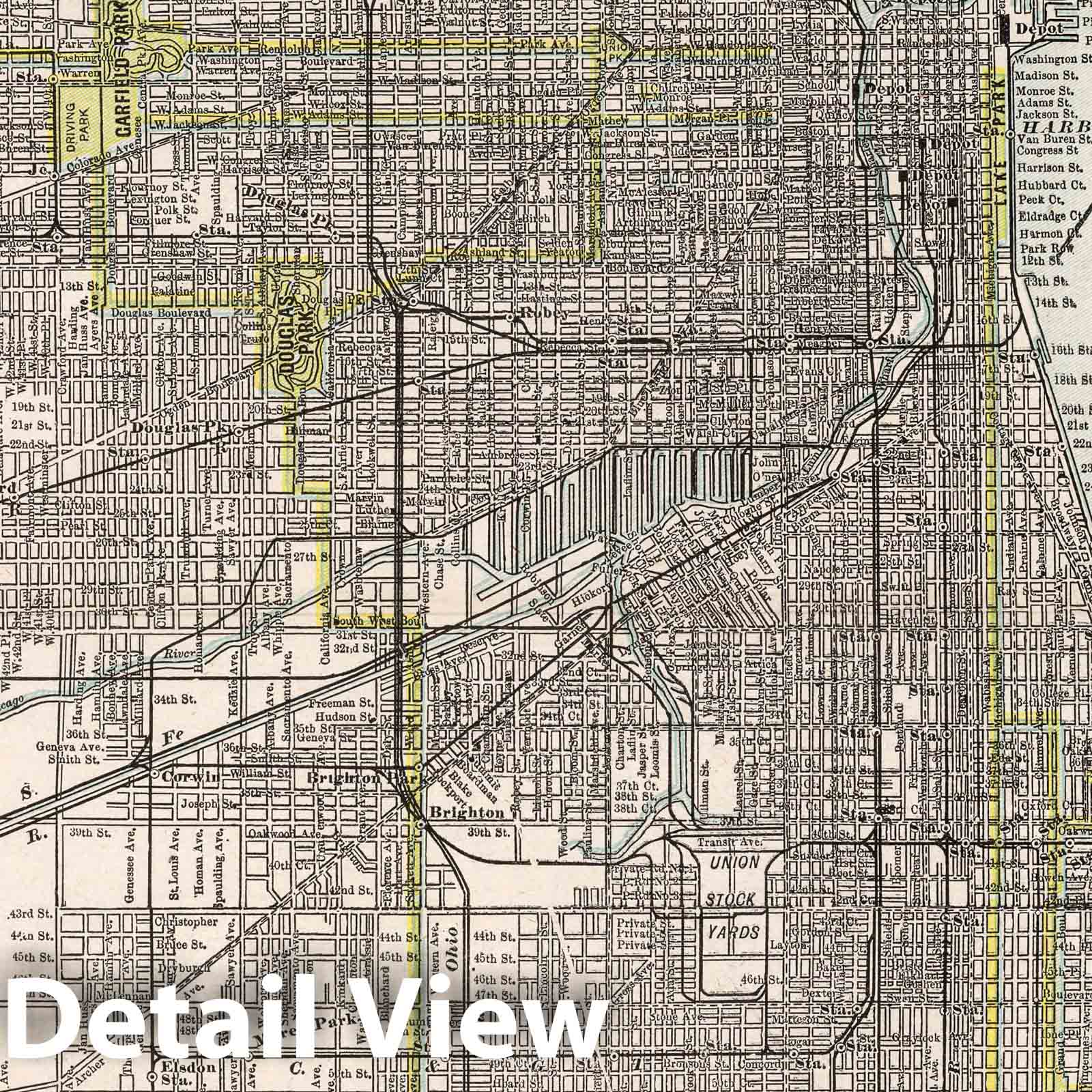 Chicago, Illinois - Railroad Map, 1901 - Cram's Atlas