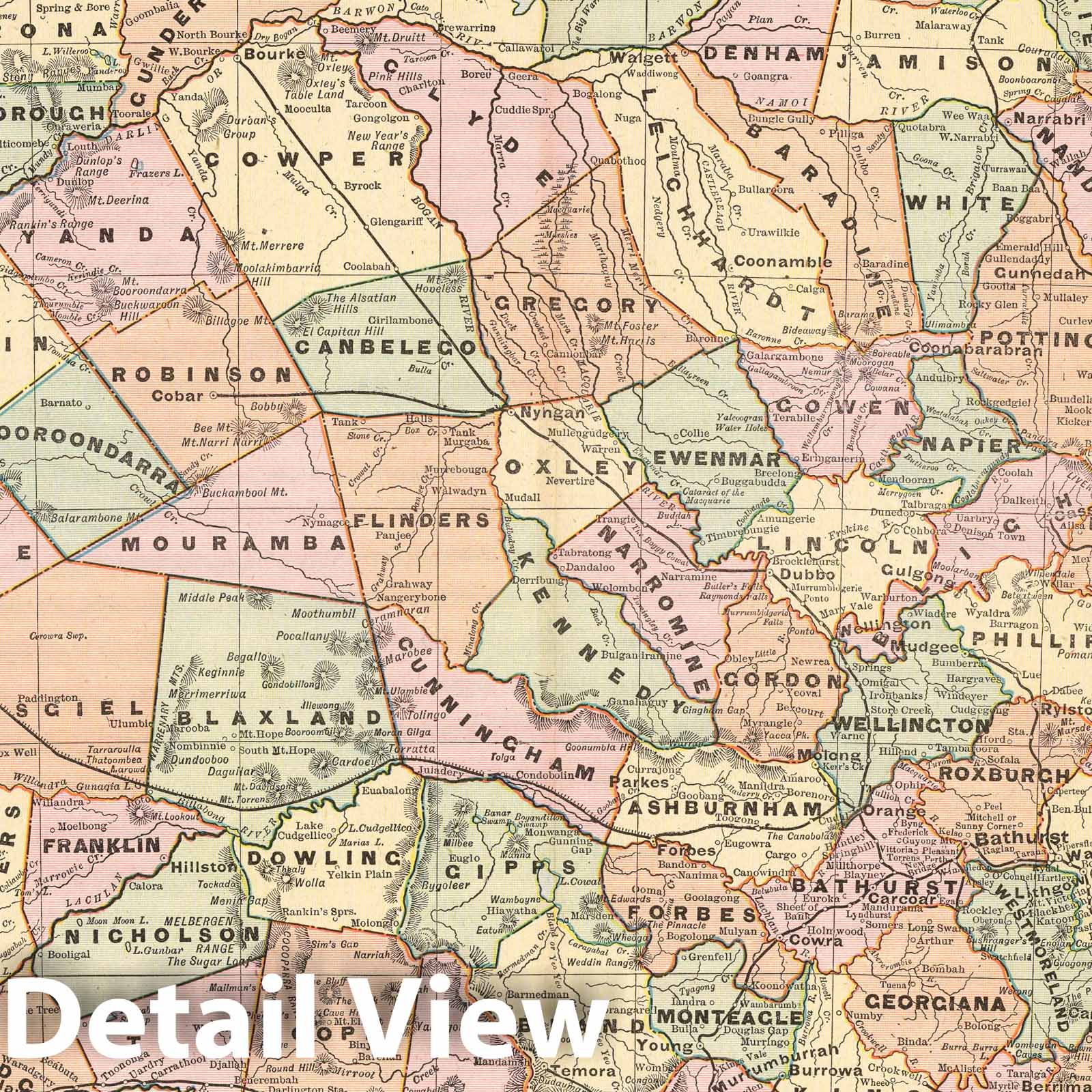 New South Wales - Road Map, 1901 - Historical Map Print
