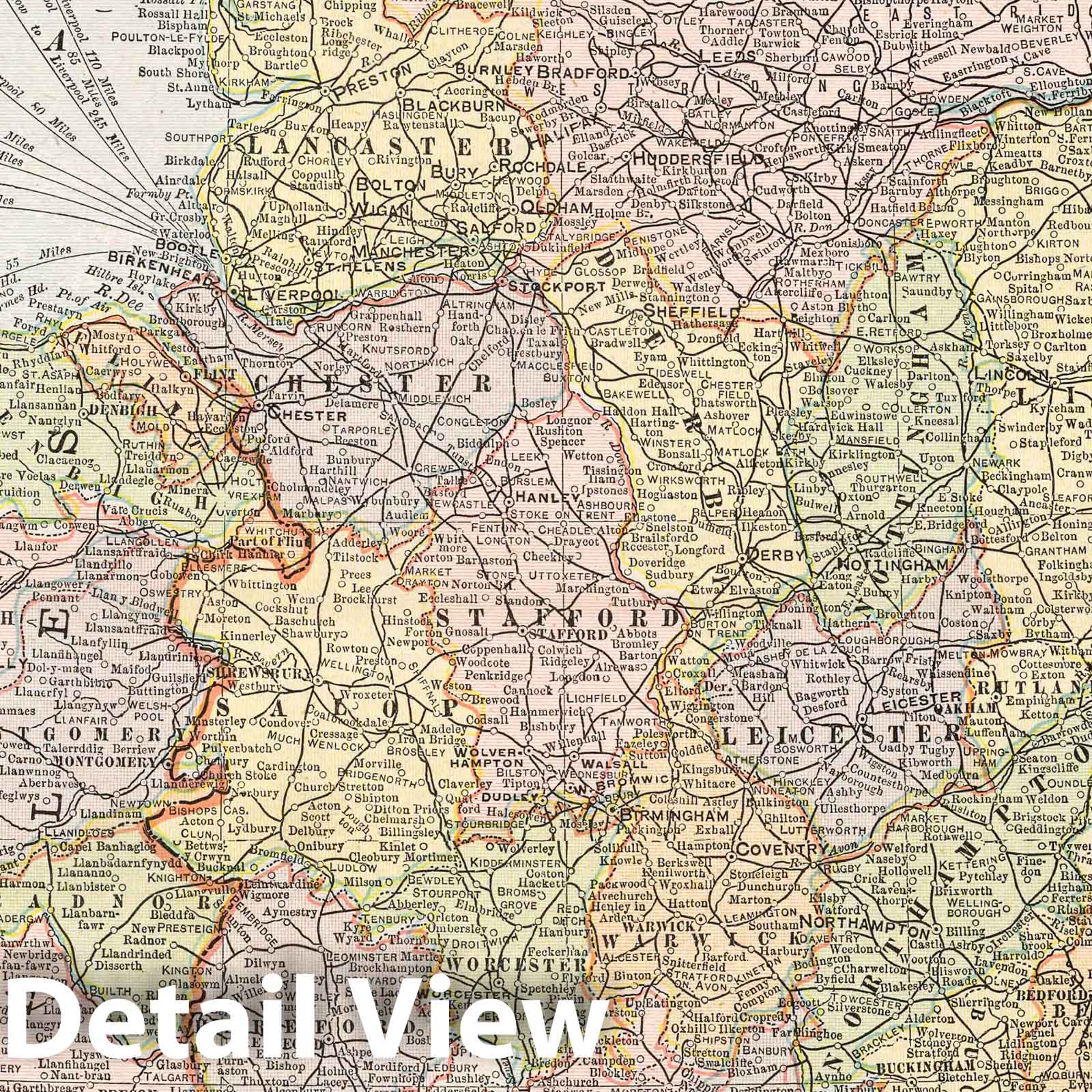 England and Wales - Railroad Map, 1901 - Historical Map Reproduction