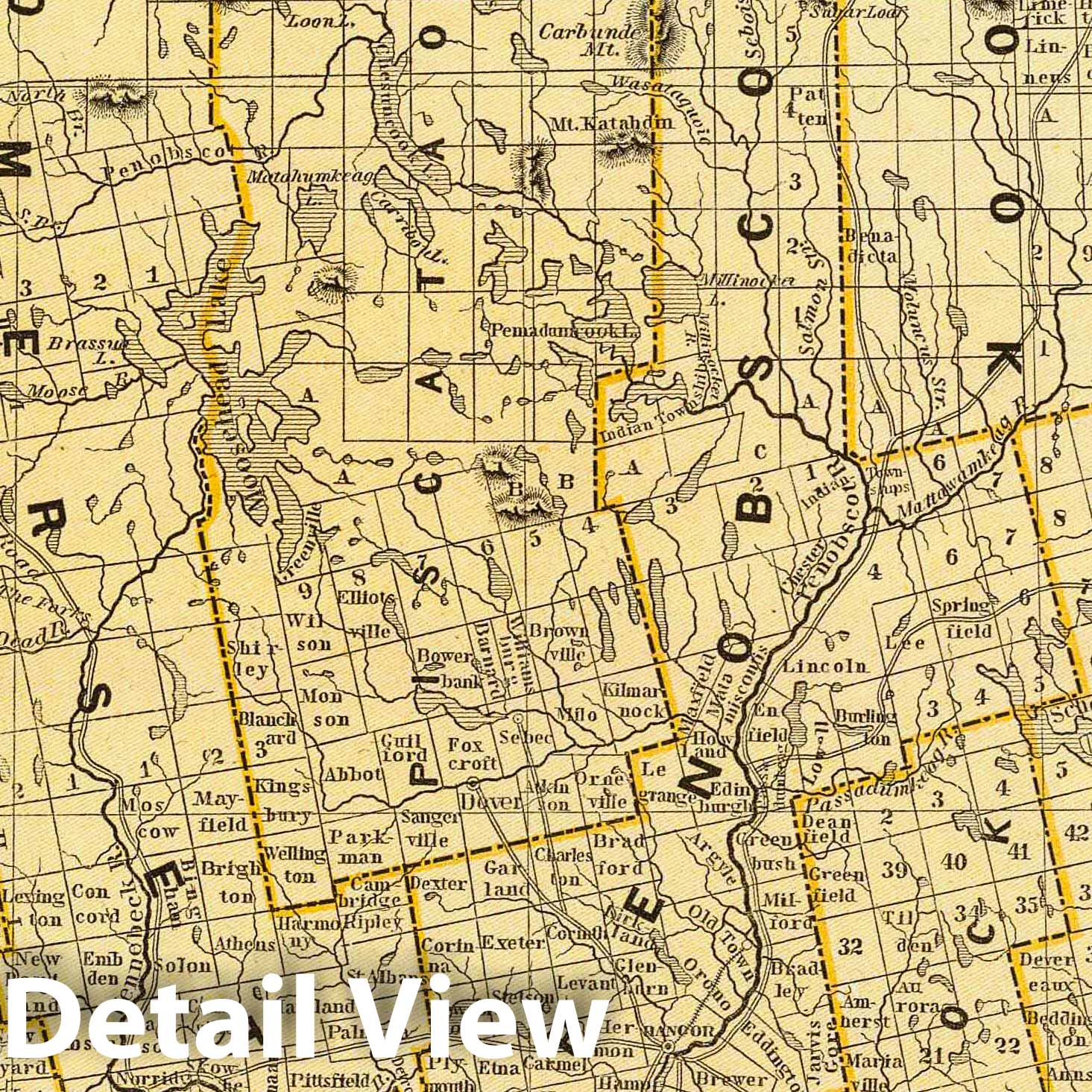 Maine, 1845 - Historical Map Print from Morse's North American Atlas