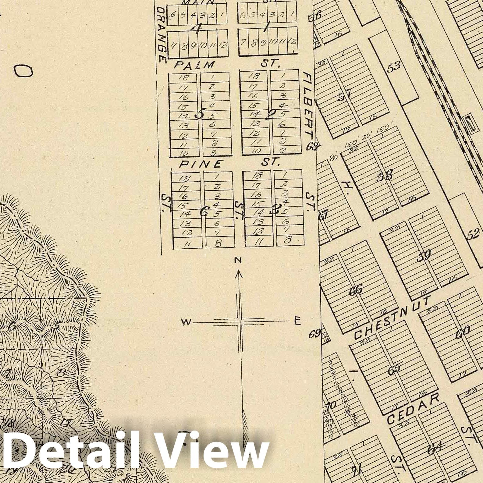 Exeter and Tulare County, California - Survey Map, 1892
