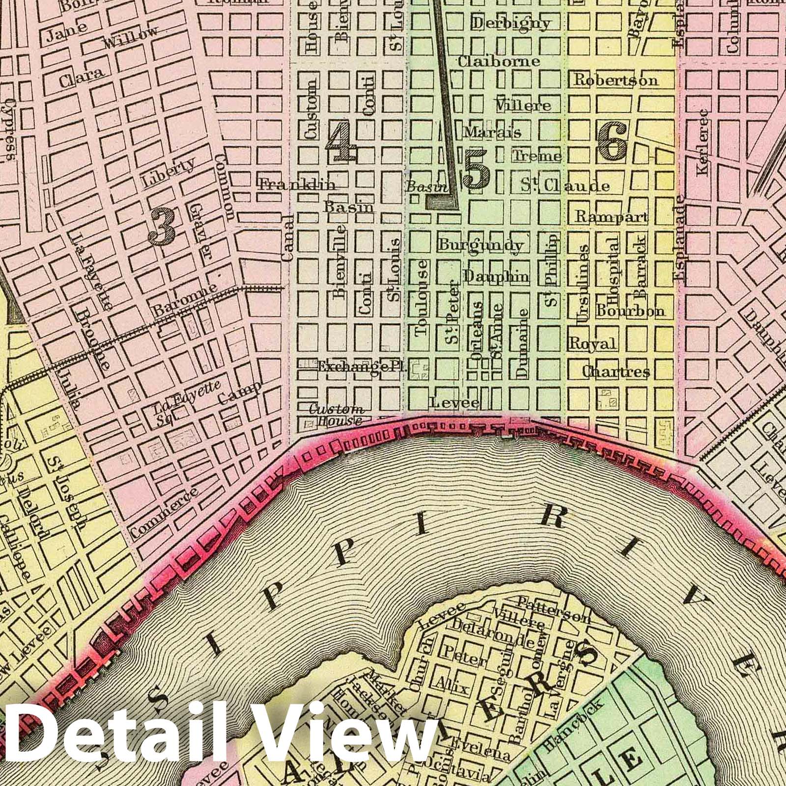New Orleans, Louisiana 1890 City Plan - Historical Map Print