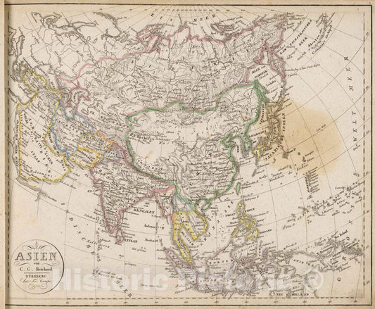 Historic Map : 1822 Asien. - Vintage Wall Art