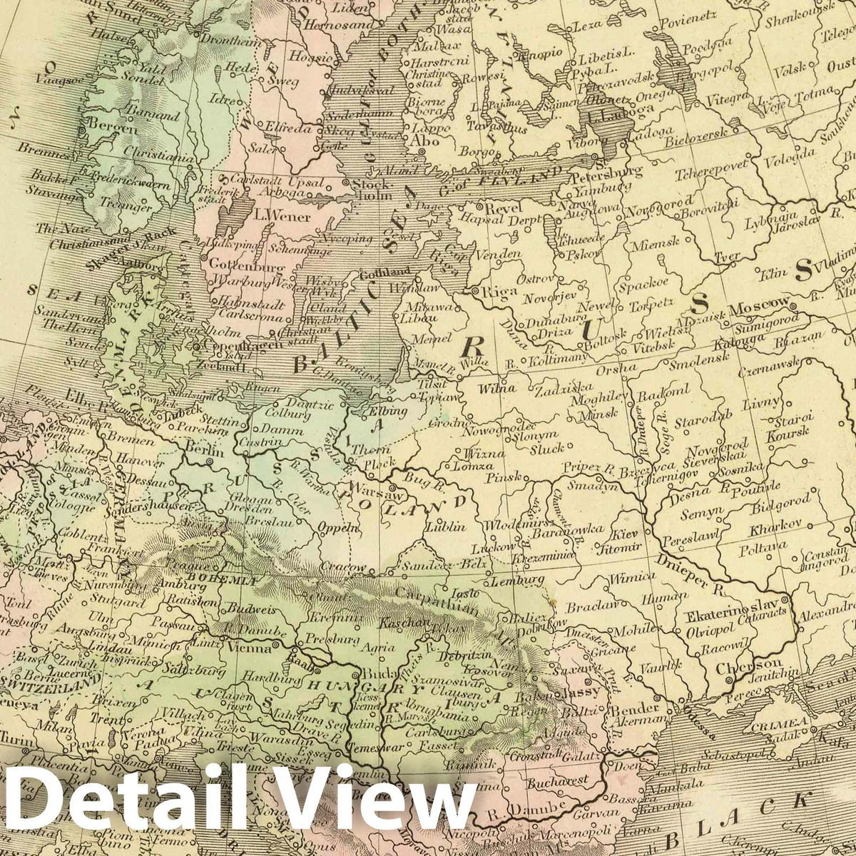 Europe - Railroad Map, 1848 - Historical Map Print