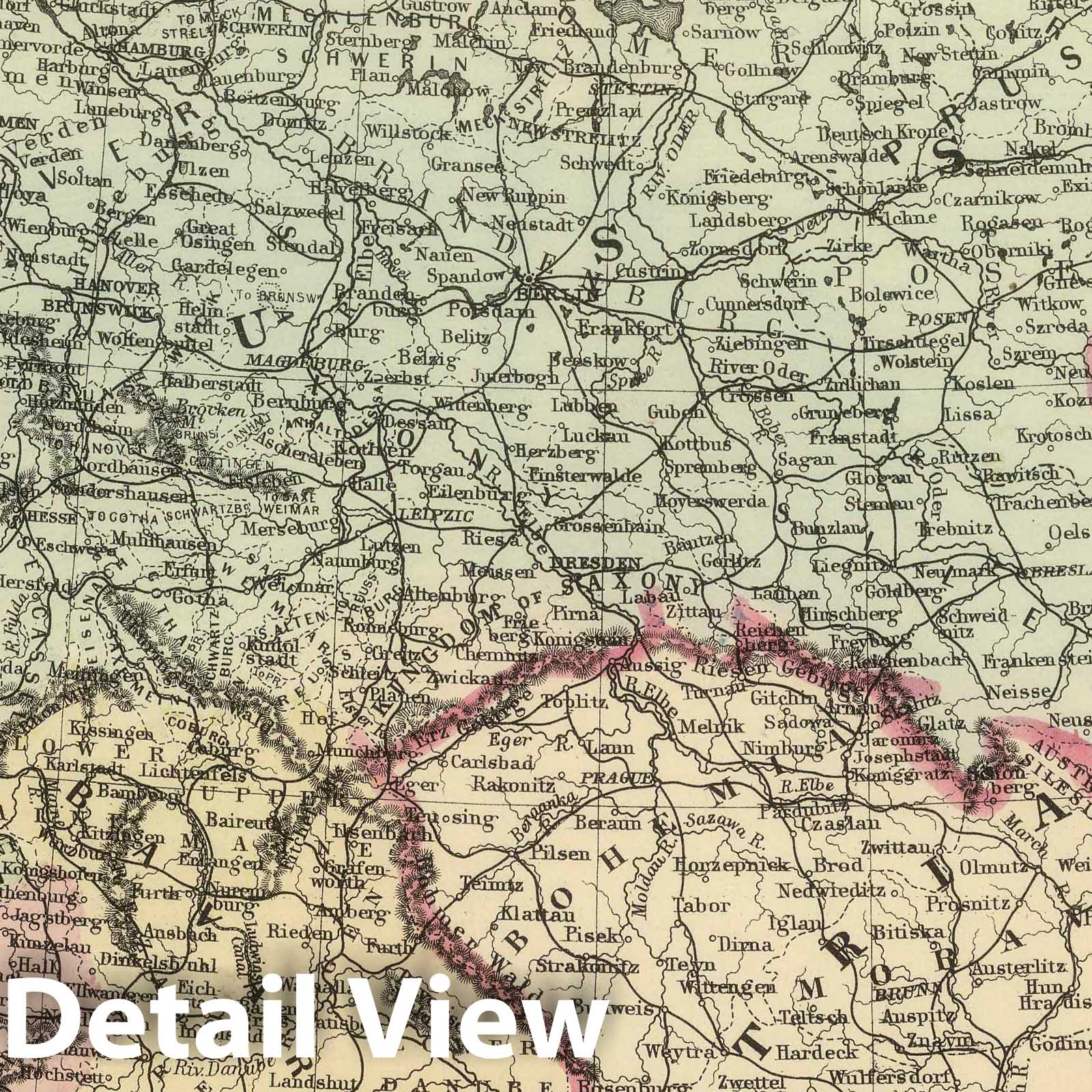 Prussia and the German States - Railroad Map, 1884