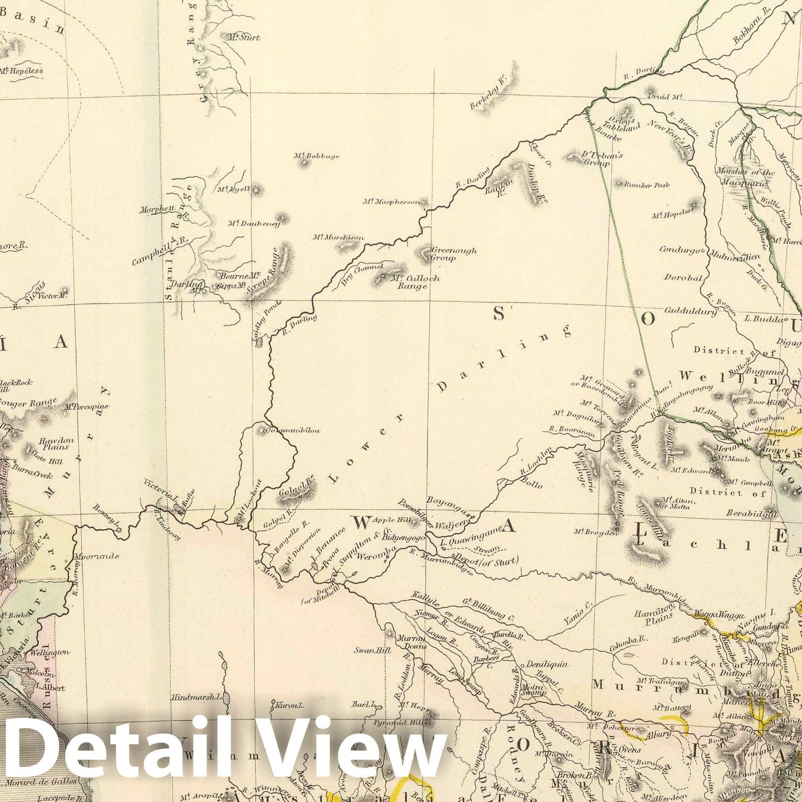 Victoria, New South Wales, and South Australia, Australia 1854 Historical Map