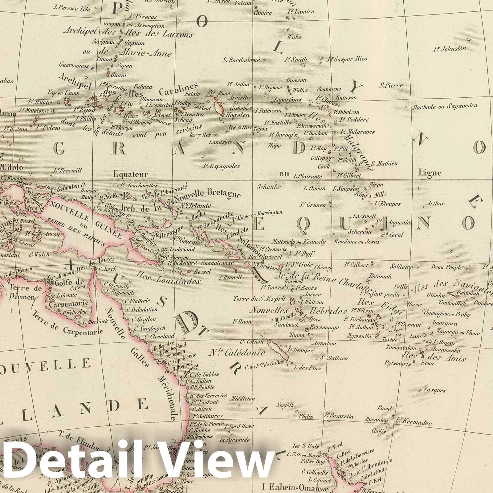 Oceania, 1824 - Historical Map Print