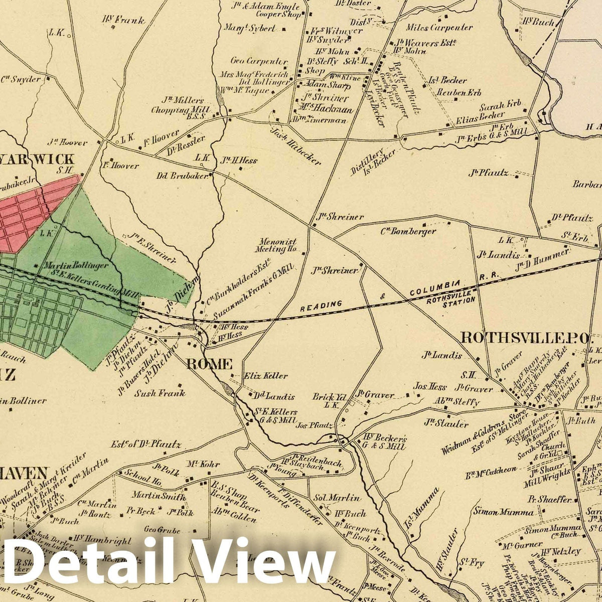 Warwick Township, Lancaster County, Pennsylvania - Property Map, 1864