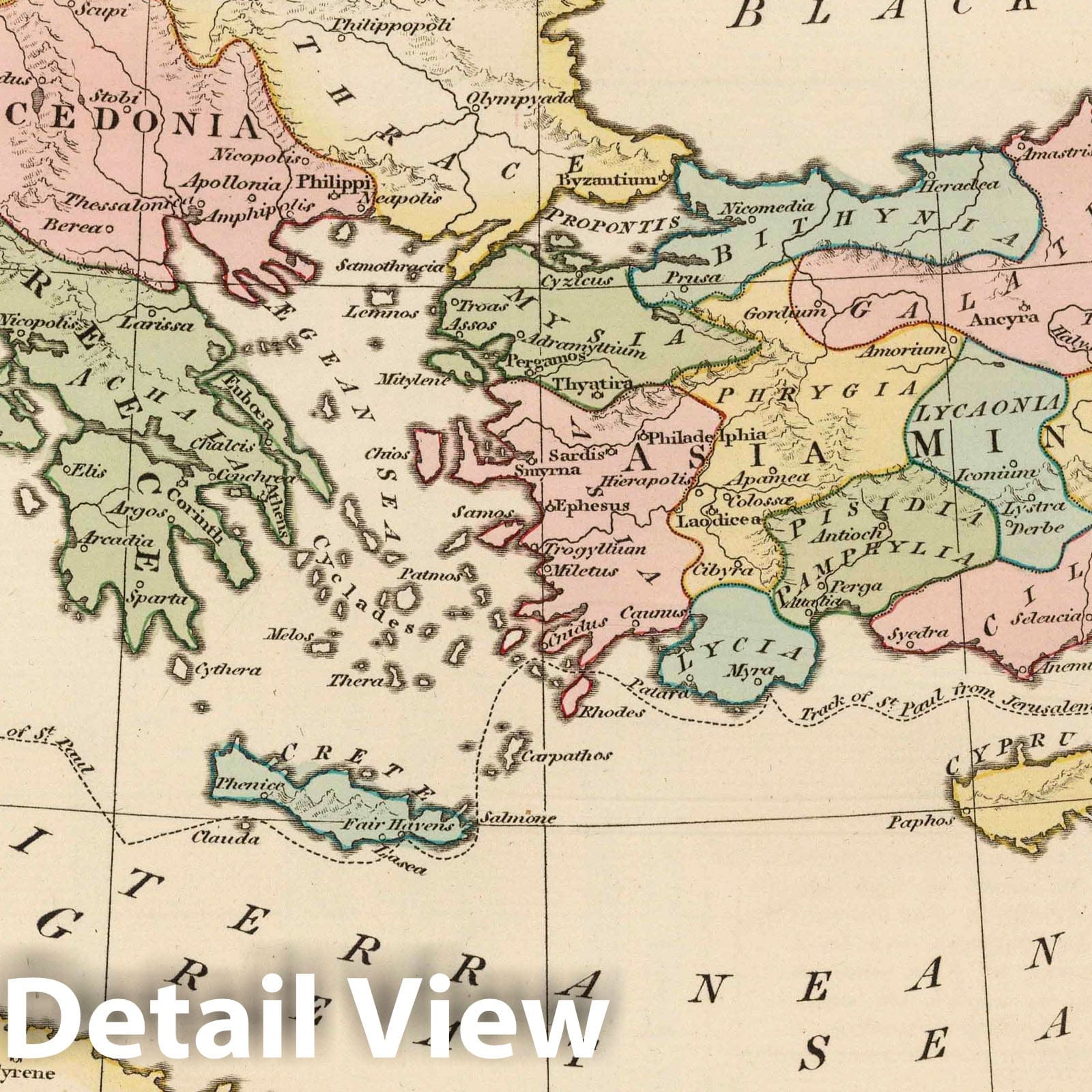 Countries Travelled by the Apostles, 1819 - Historical Map Print