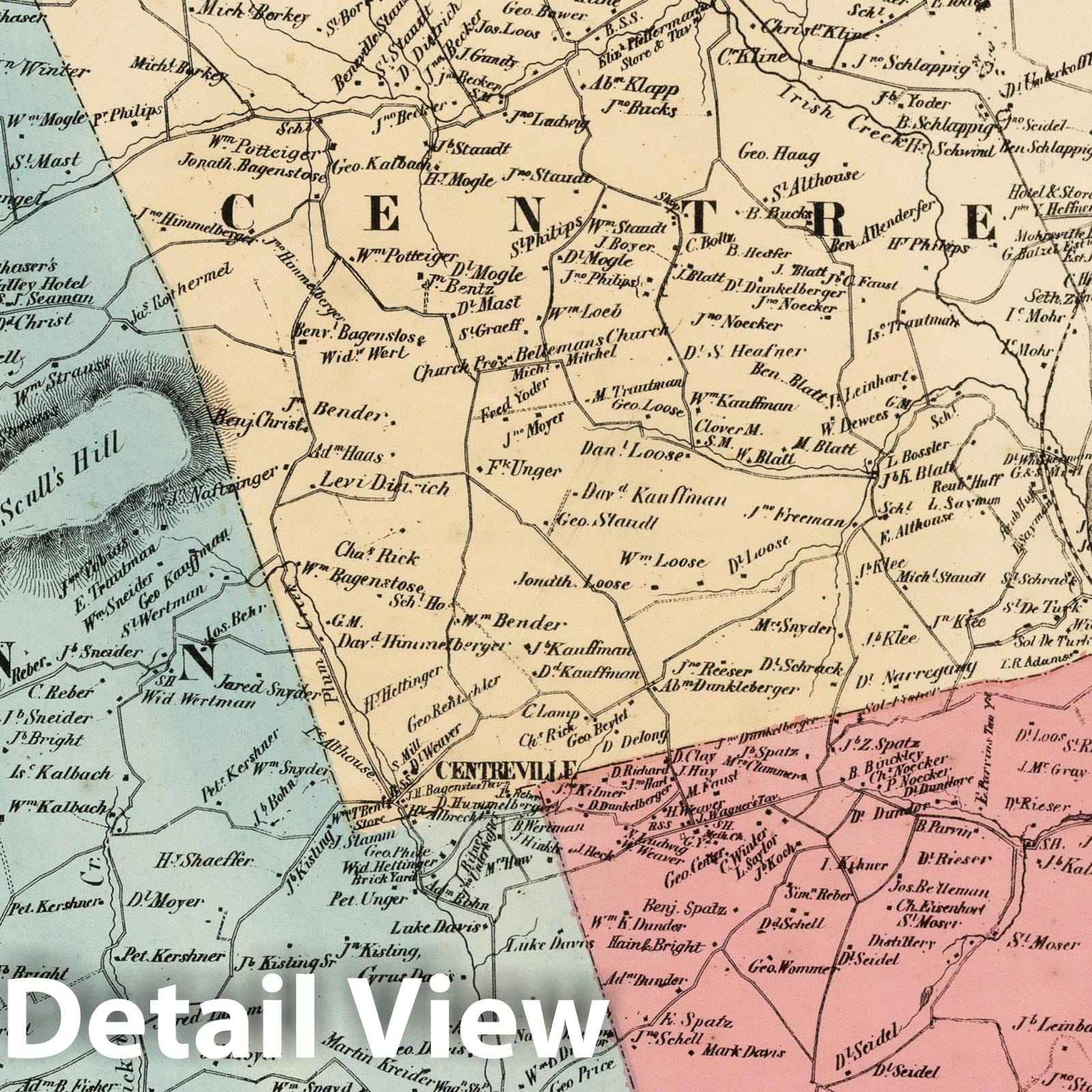 (Penn, Centre, and Bern Townships) - Property Map, Berks County Pennsylvania 1862