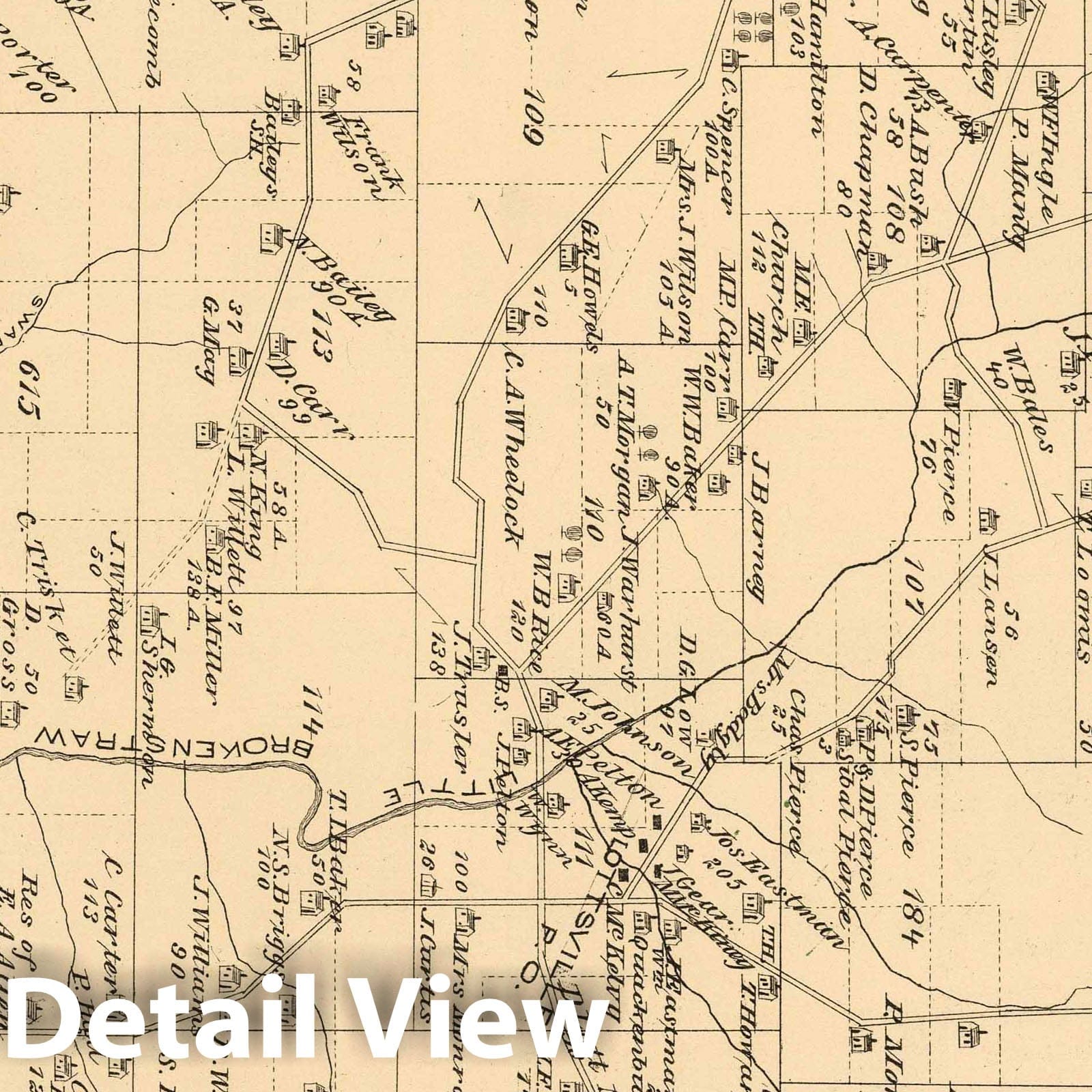 Historic Map : 1878 Freehold, Warren County, Pennsylvania. - Vintage Wall Art