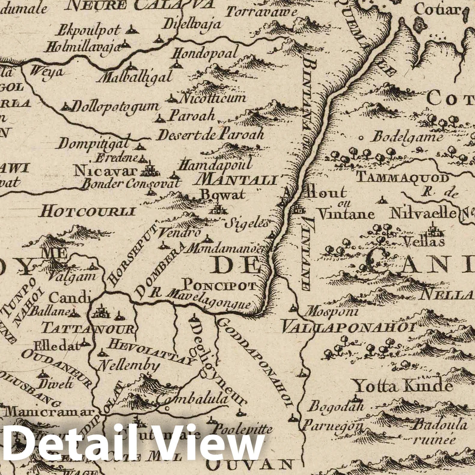 Sri Lanka - Nautical Chart, 1764 - Bellin Historical Map Print