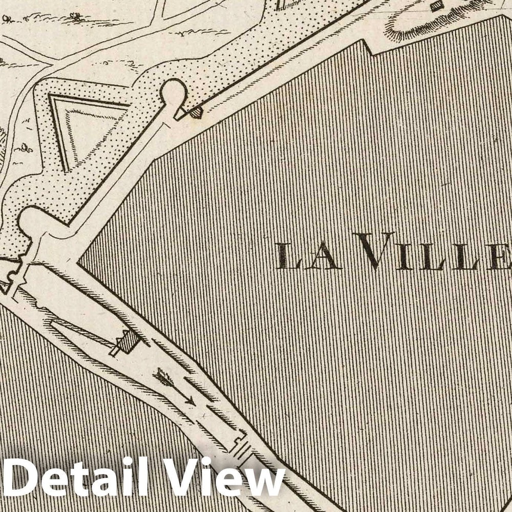 Historic Wall Map : France , Narbone France, Languedoc 1764 Plan de Narbone. , Vintage Wall Art