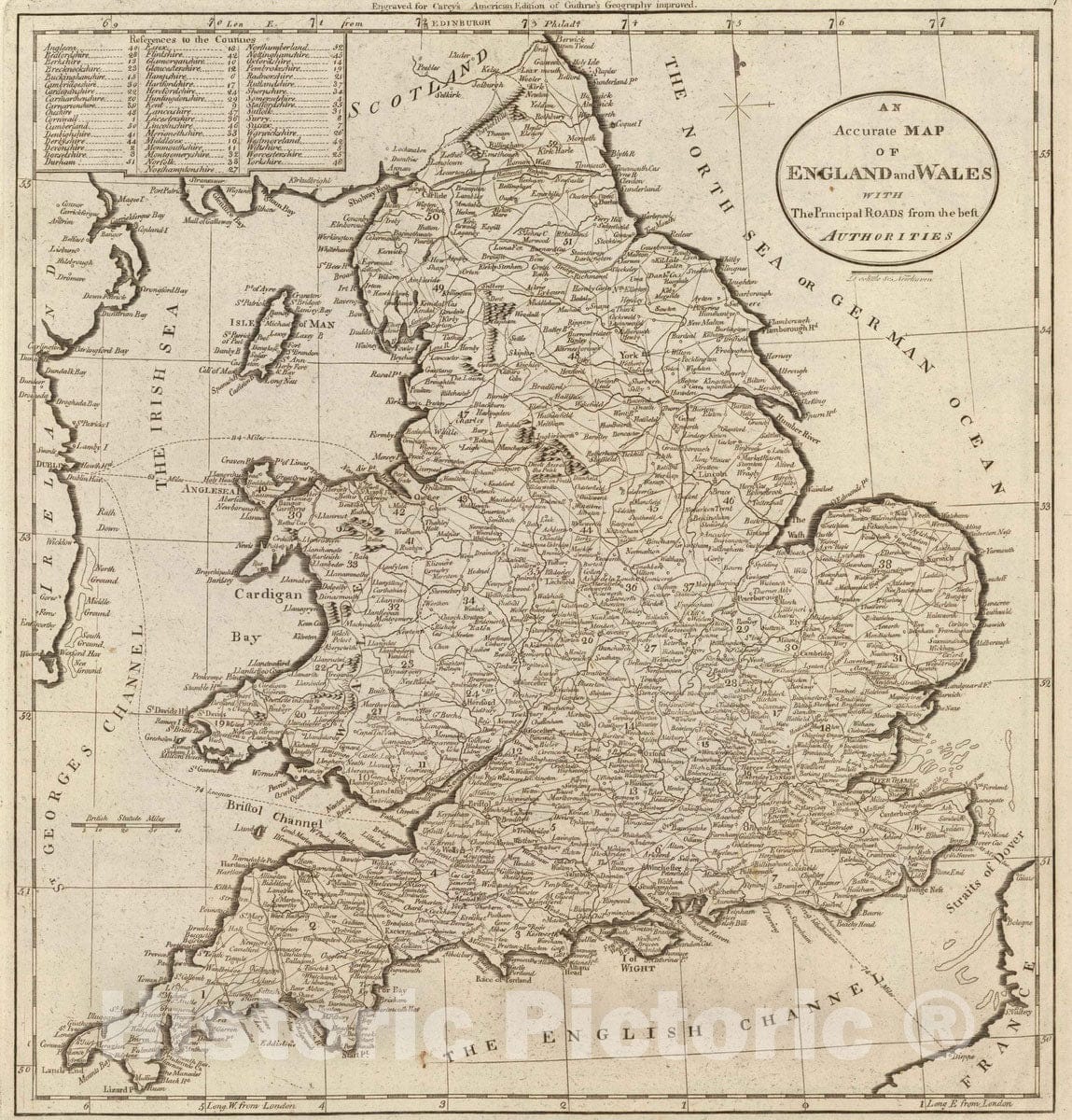Historic Map : 1811 England and Wales. v1 - Vintage Wall Art