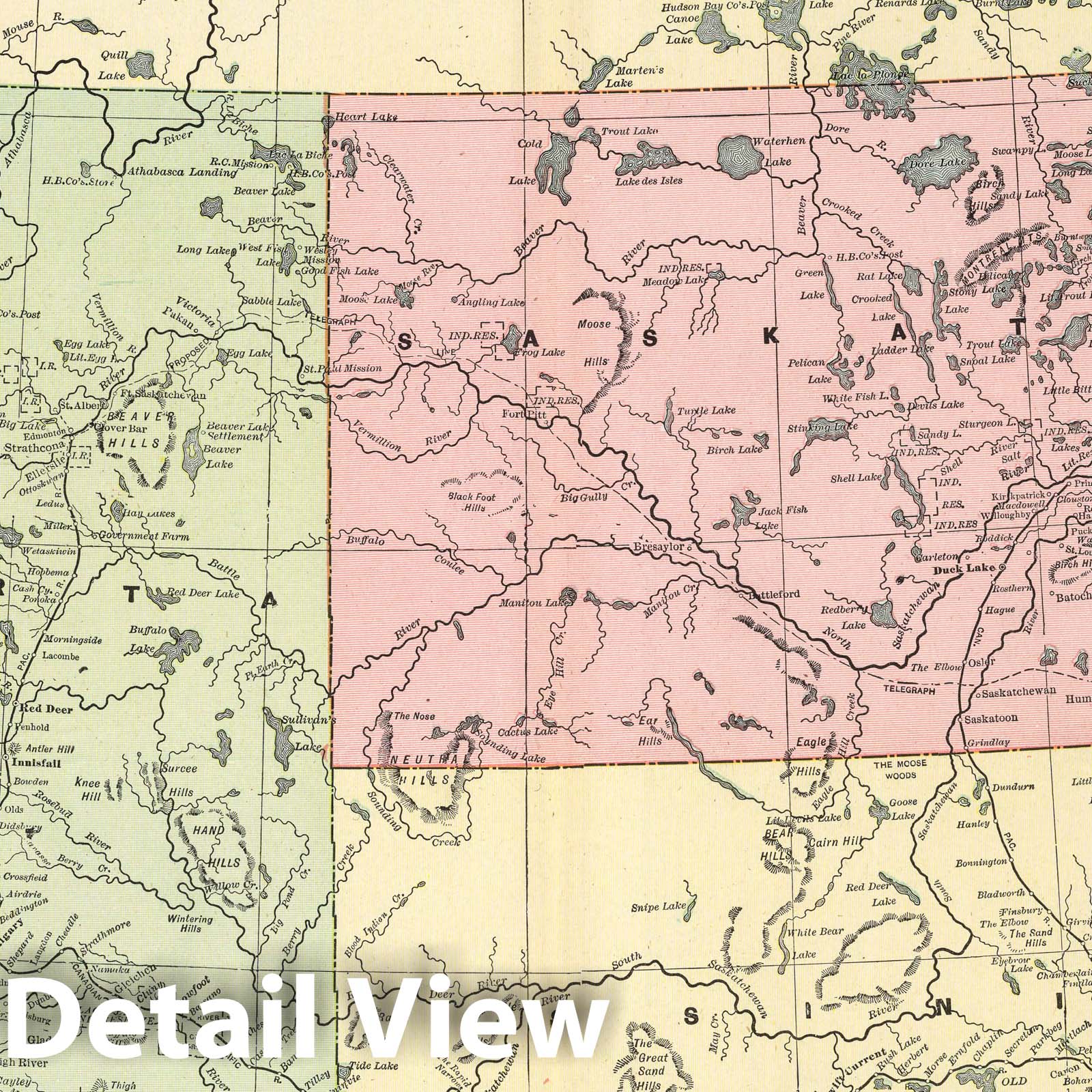 Alberta, Assiniboia, Athabasca, and Saskatchewan - Railroad Map, 1901